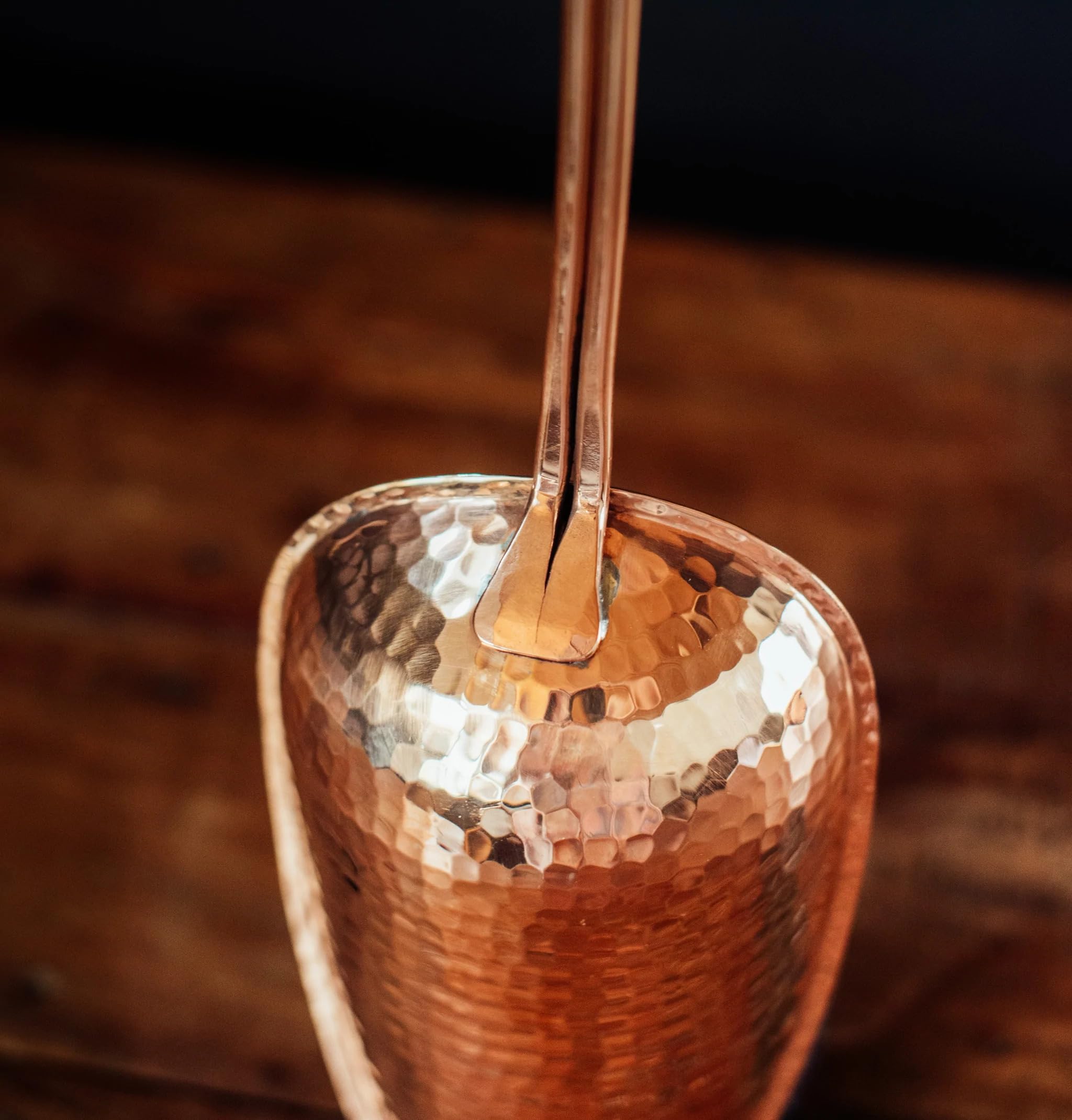Sertodo Copper Cuchara para hielo y productos secos, cobre puro