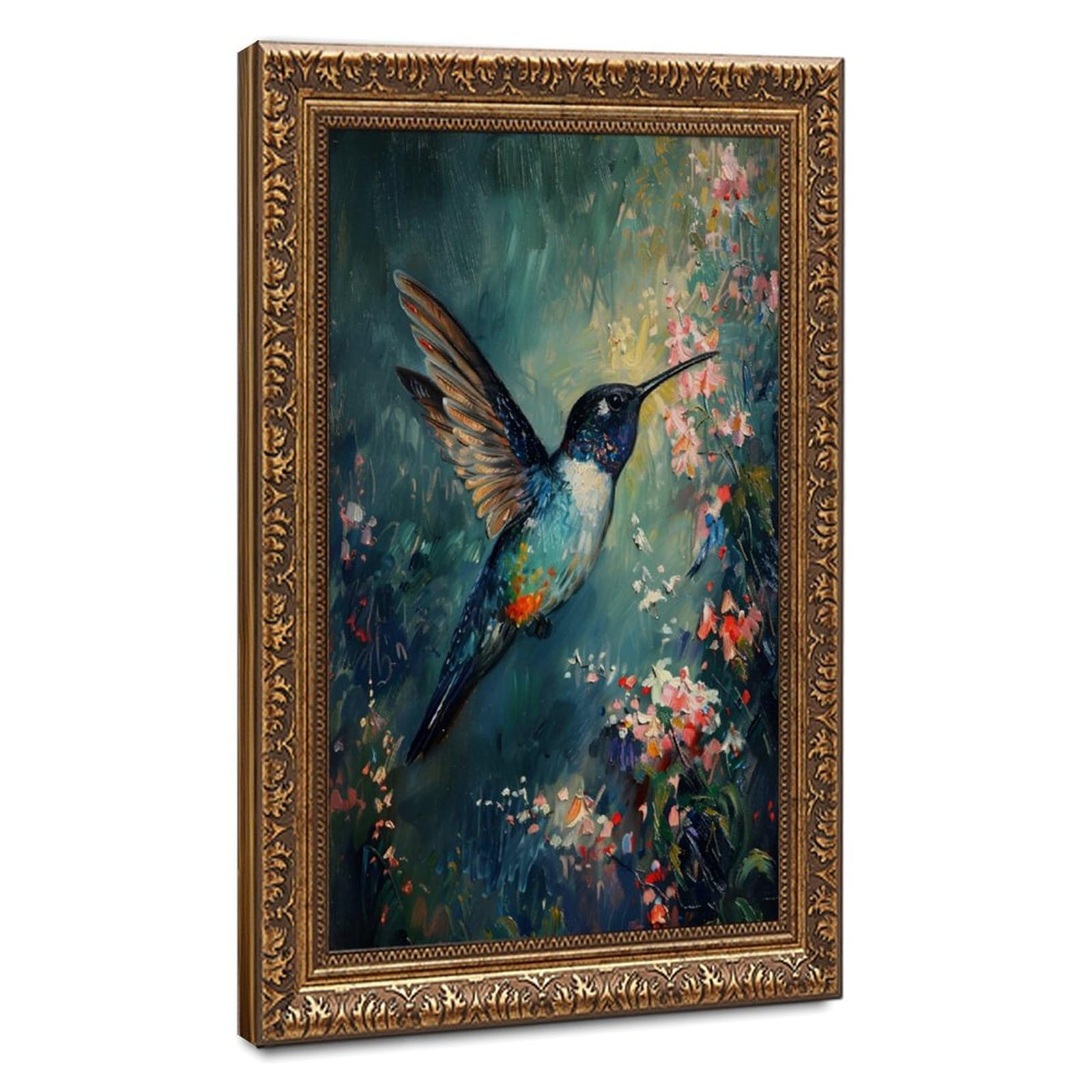 Bareronor Vintage Hummingbird Canvas Poster for Dorm Room Decor Gift