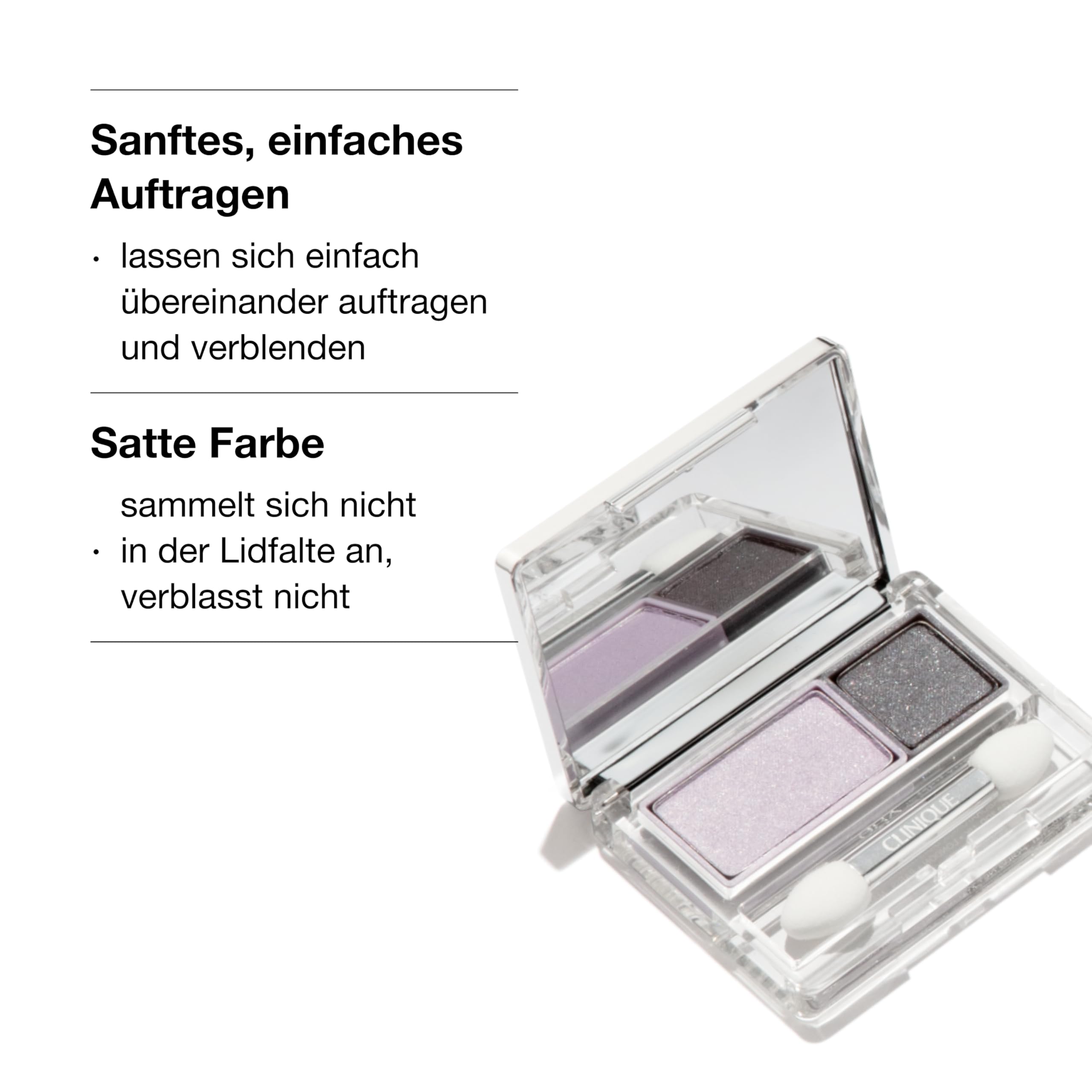 Clinique All About Shadow™ Duo. Perfekt abgestimmter Lidschatten für vielseitige Looks | ultra leicht + 8 Stunden Halt