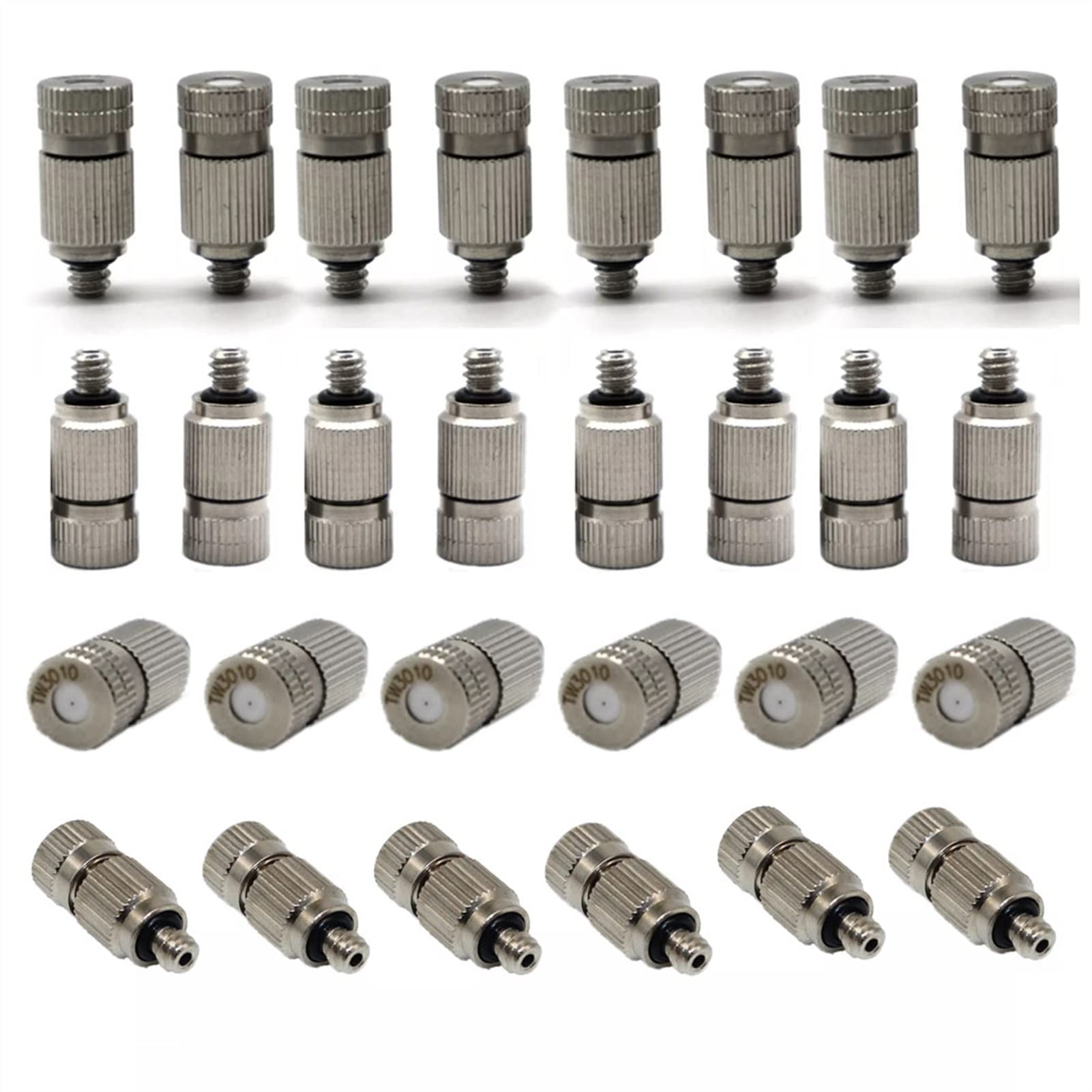 SOHNVWTGD 40PCS Mister Nozzles High Pressure Cooling Brass Misting Nozzles 10/24 UNC Thread Mister Nozzle Replacement Head for Garden, Greenhouse Irrigation, 0.0040.039" Orifice(0.1MM)