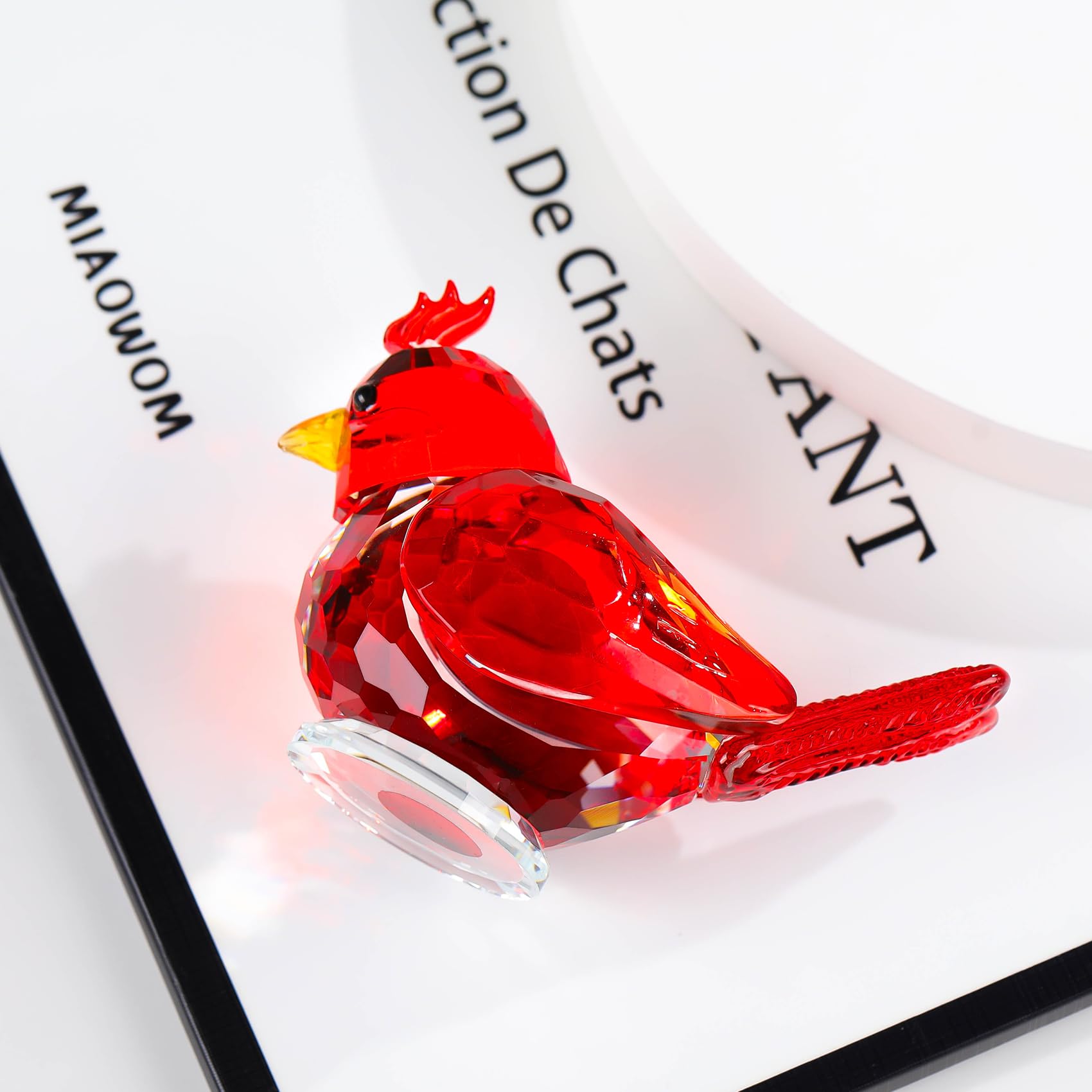 Crystal Red Bird Collectible Figurines Gifts for Women Men Glass Bird Ornaments Table Centerpiece Home Decoration Paperweight Gifts for Animal Lovers - Image 4