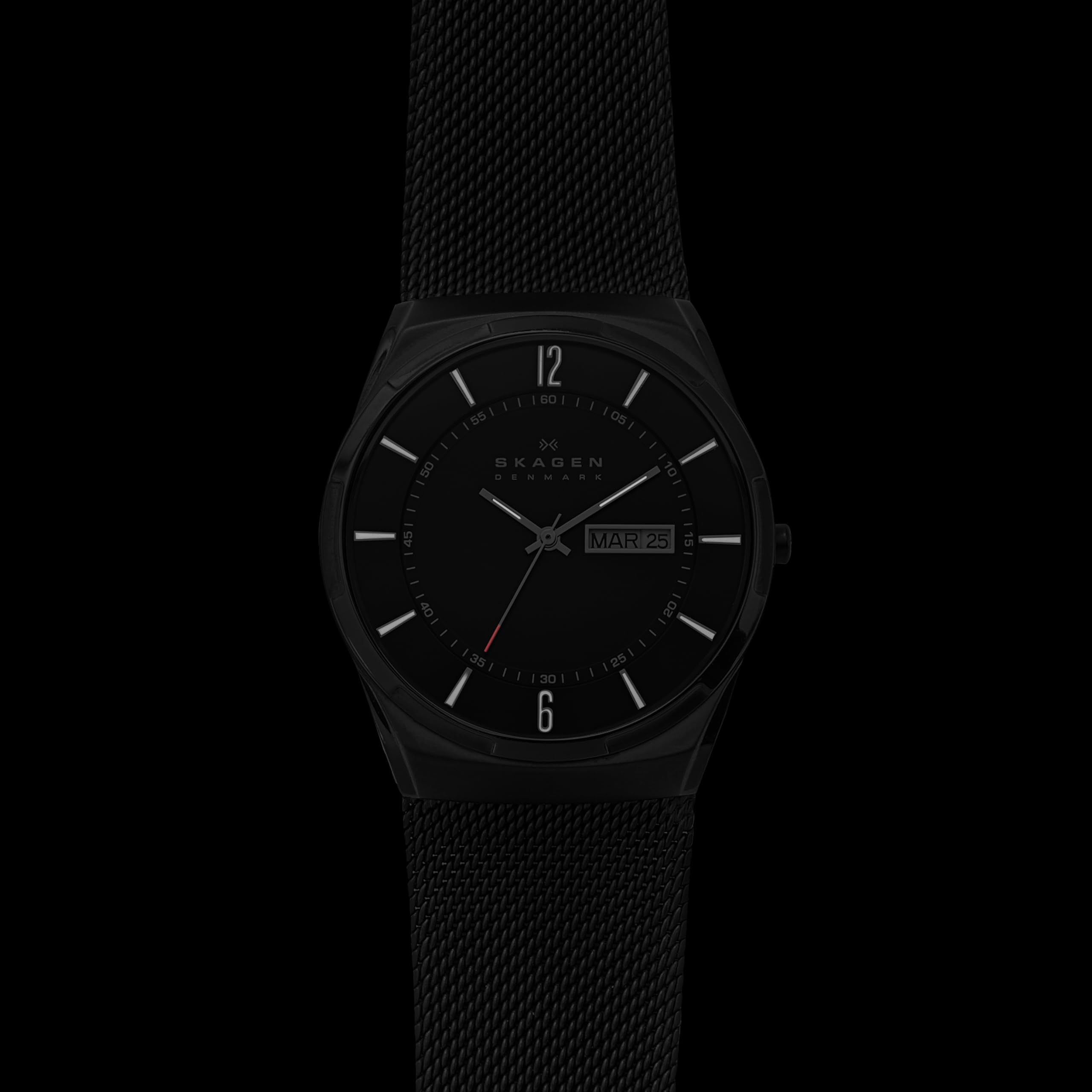 Skagen Orologio Melbye Titanium per uomo, movimento al quarzo a tre lancette con cinturino in acciaio inossidabile o in pelle