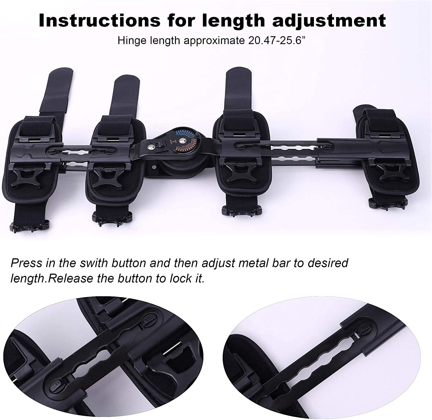 Rodilleras menisco y ligamento para Artritis Brace de rodilla con bisagras ROM Ajustable Post Op Knee Soporte de ortesis Protector Inmovilizante for la pierna izquierda y la pierna derecha, tanto homb