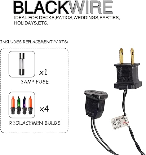 Vista 25 de TW SHINE Mini cadena de luces de Navidad, 20 pies, 100 unidades, incandescentes, mini luces de árbol de Navidad, impermeables, para exteriores, Rojo