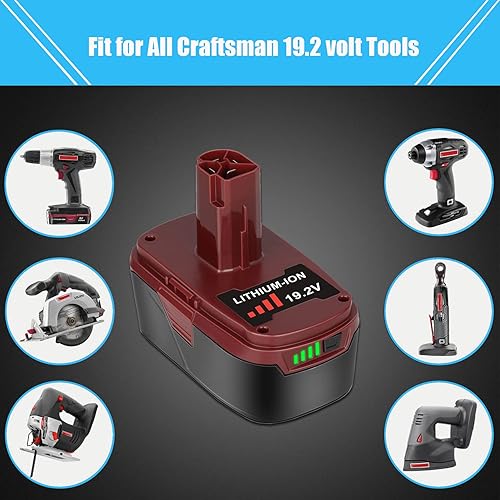 Miniatura 2 de JYJZPB Paquete de 2 baterías de litio de 6.5 Ah para Craftsman 19.2 voltios, batería DieHard C3 XCP 315.115410 315.11485 130279005 1323903 120235021