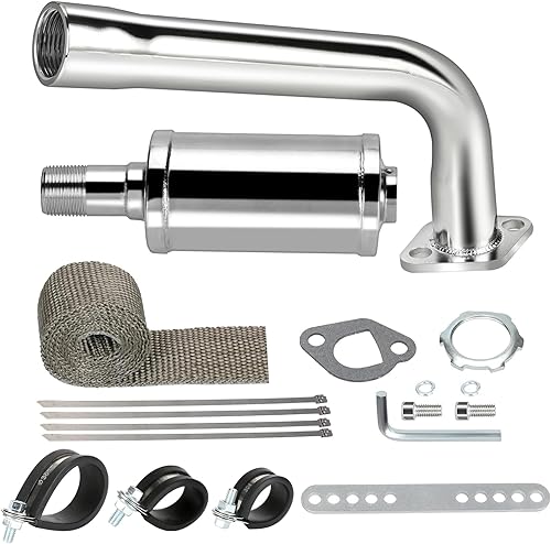 FVRITO Silenciador de tubo de escape grueso con kit de cinta de escudo térmico para Non Hemi 6.5HP Predator 212cc 196cc Coleman CT200u BT200X KT196