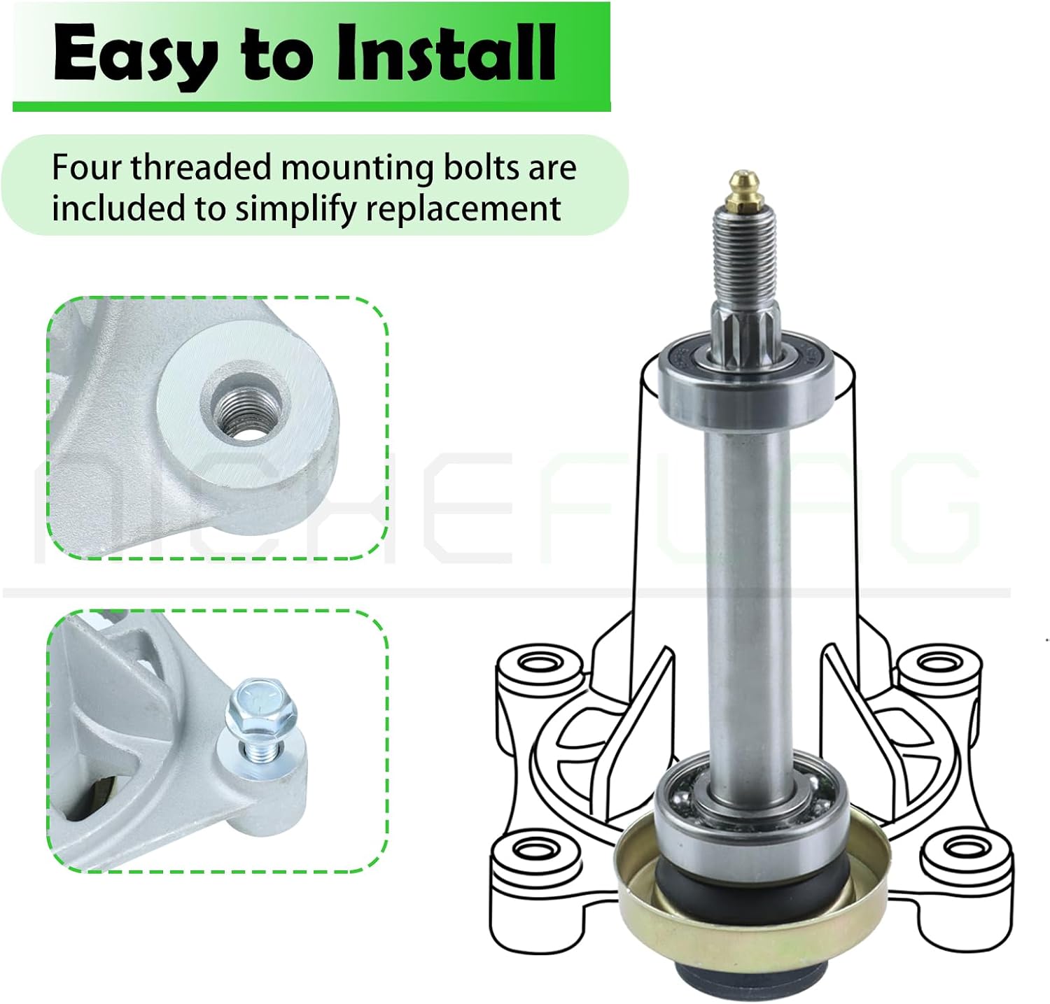 3 Pack 587819701 Spindle Assembly Kit Replaces 187281 532187292 587820301 587253301 532192870 587125401 192872 for Husqvarna Craftsman 48" 54" Z254 YTH2348 LGT2654 YTH24K48 RZ5424 Decks