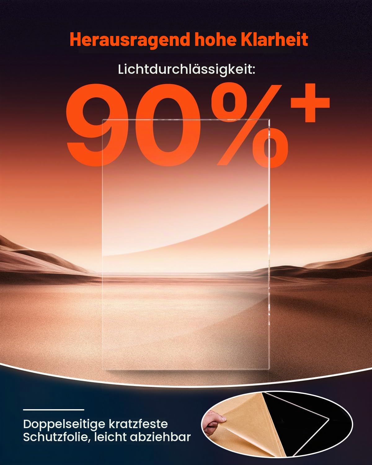 VEVOR Acrylplatte, 2er-Set Kunststoffplatten, 610x914 mm, 6 mm dick, transparente Kunststoffglasplatte für Bastelprojekte, Ersatzglas für Bilderrahmen, DIY-Display, leicht zu schneiden