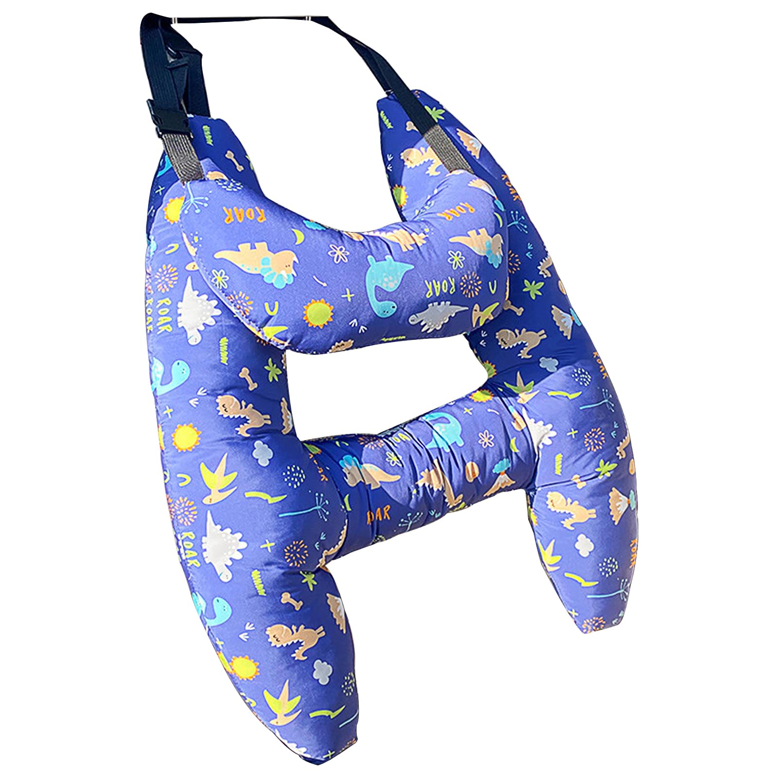 H-Shape - Supporto per la testa per dormire in auto, 71 x 56 cm, cuscino da viaggio per auto, con poggiatesta, per bambini e adulti, per testa, collo, braccia (dinosauro)