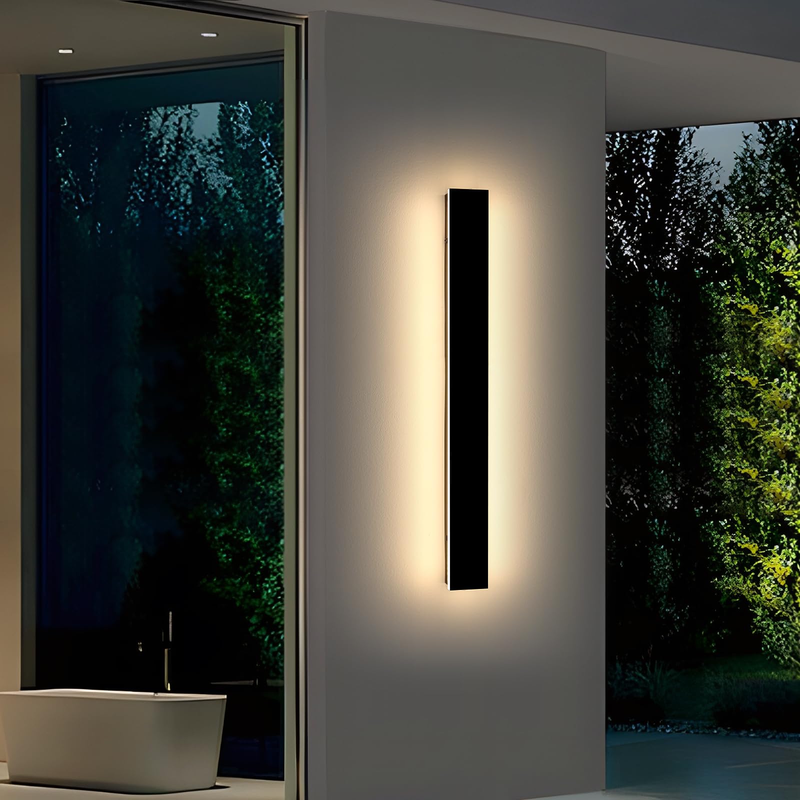 Modern Outdoor Wall Light - 12W LED Aluminum Sconce 6000K White For Porch & Patio
