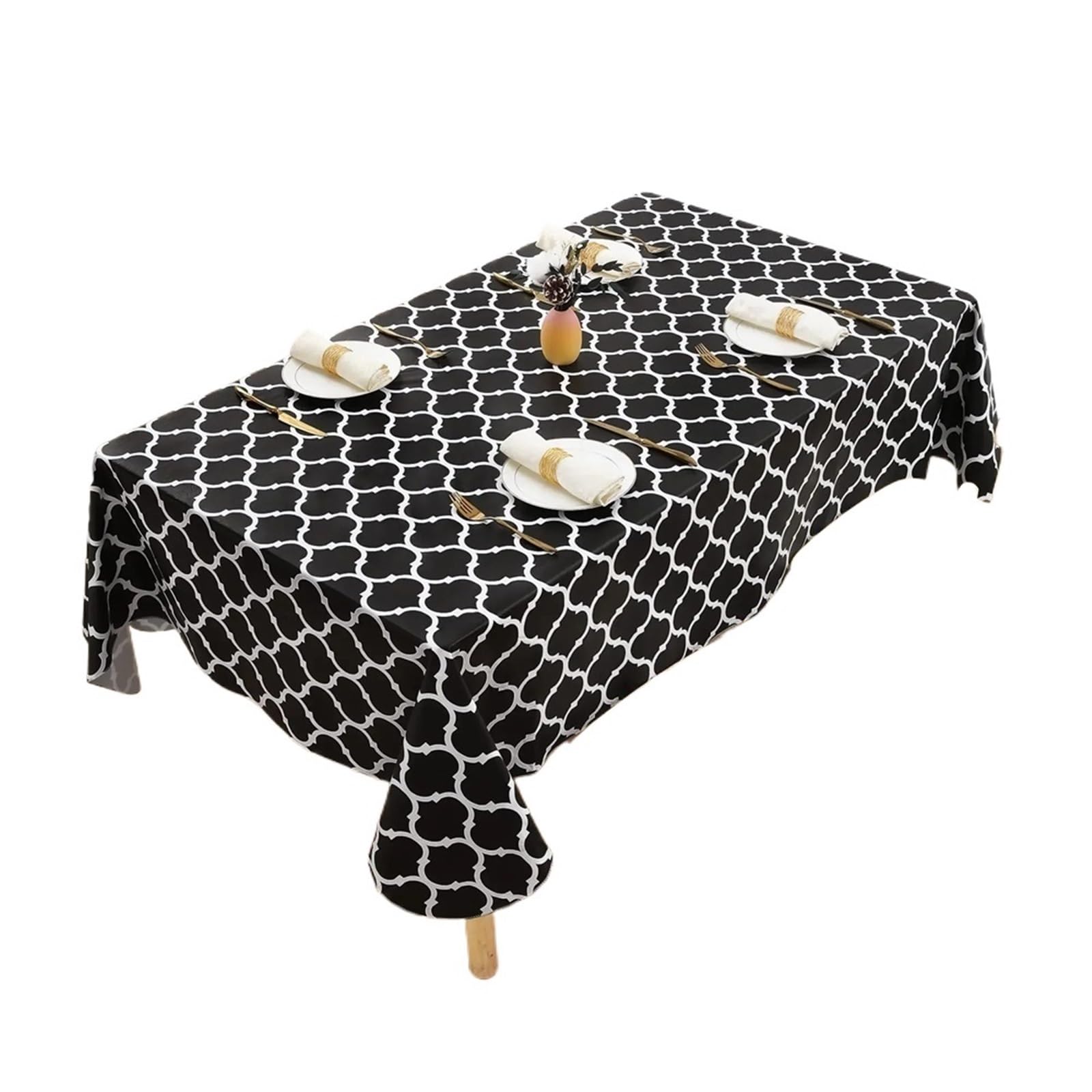 LUYSGBXR Waterproof Tablecloth House Table Cover Rectangular Tablecloths Waterproof Mat For Coffee Tables Decor Dining Cloth(Black,(152x213cm) Rectangle)