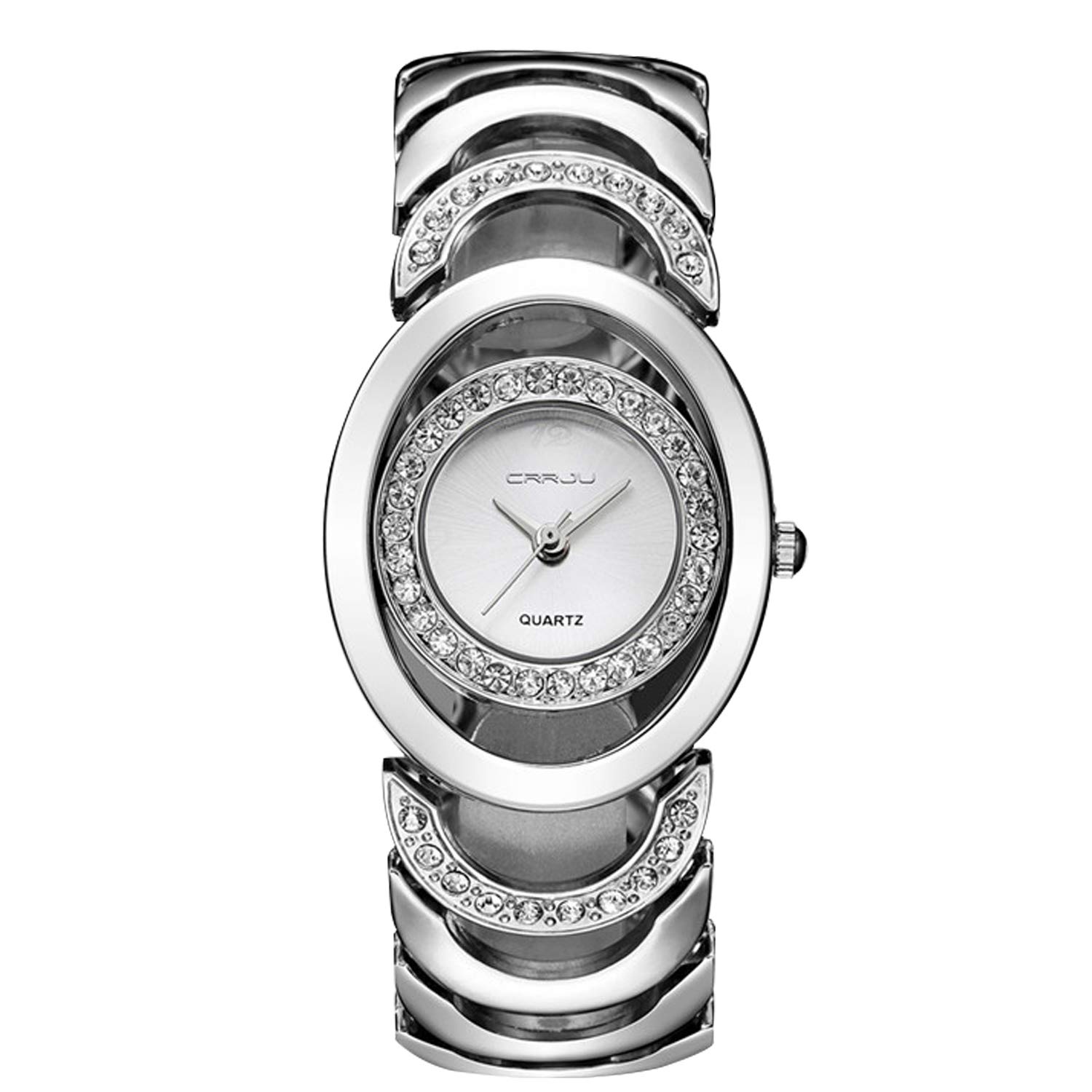 RORIOSFashion Women Watch Shining Simulated Diamond Dial Stainless Steel Strap Ladies Dress Wristwatch Waterproof
