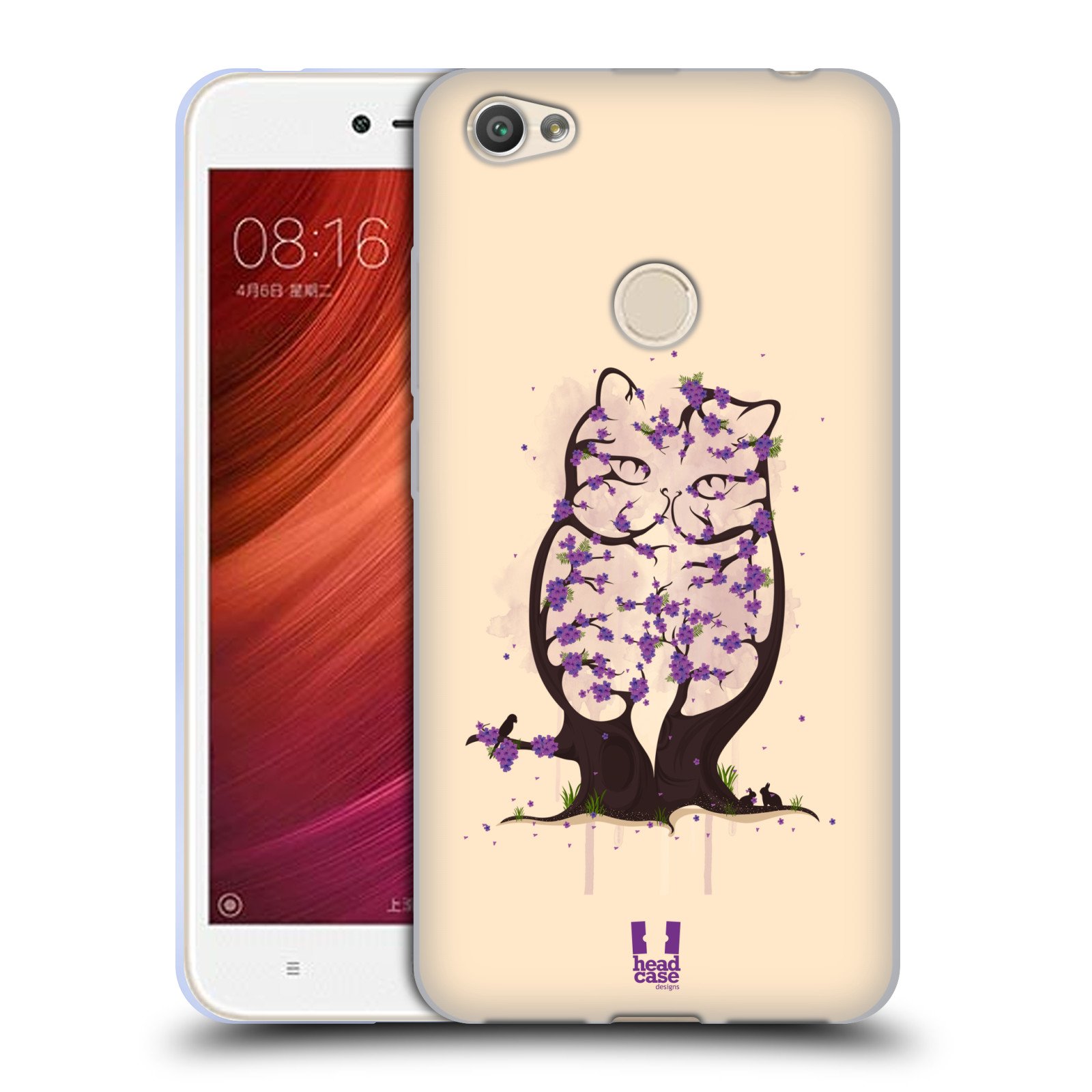 Head Case DesignsJacaranda Cat Wildlife In Bloom Soft Gel Case Compatible With Xiaomi Redmi Y1 / Y1 Lite
