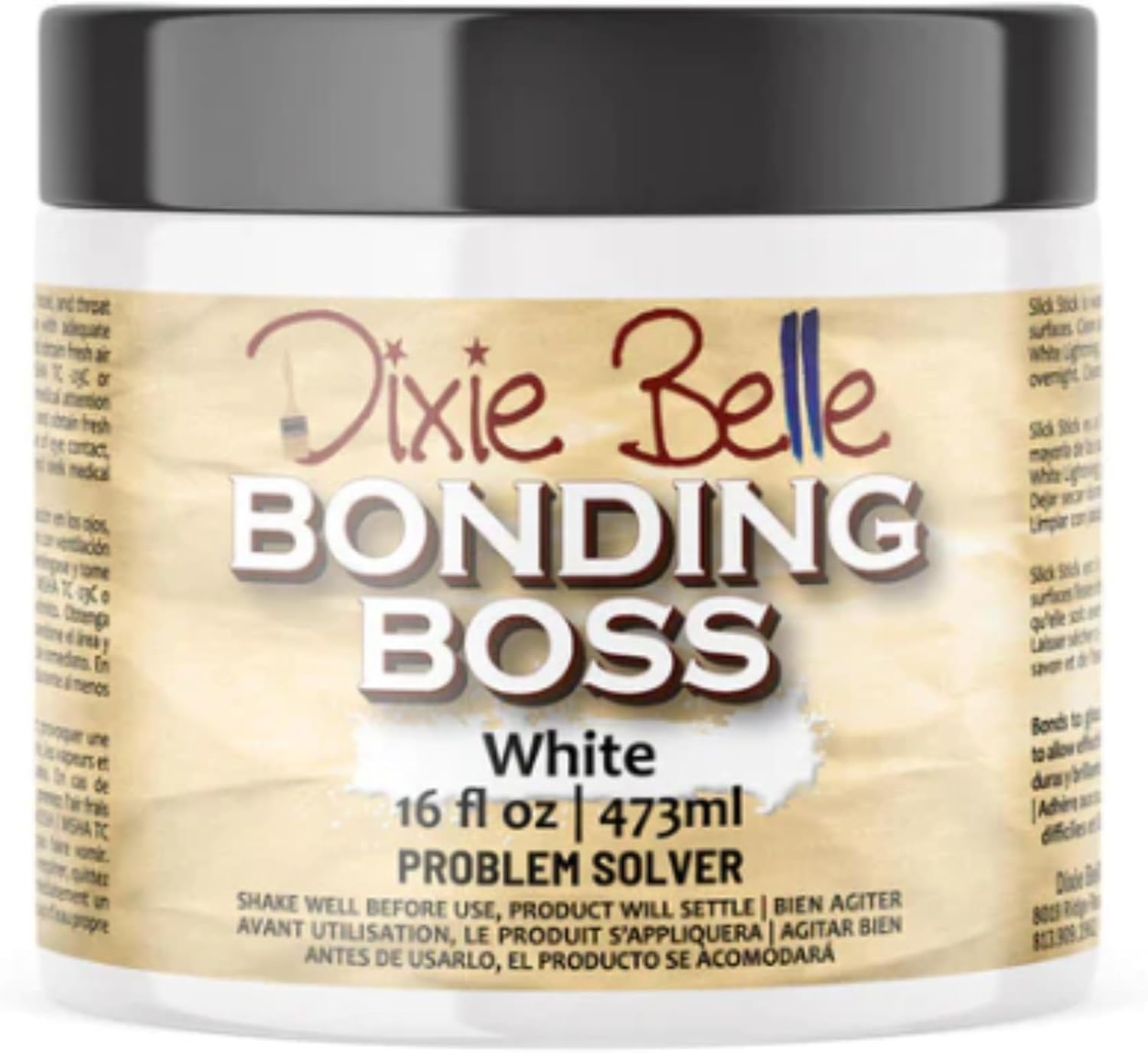 Dixie Belle Bonding BOSS Paint Primer - White (16oz) - Problem Solver Primer - Paint Base to Block Odor, Stains, Bleed Through