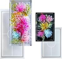 JDHSilicone 2PCS Rectangle Silicone Resin Coaster Molds - Durable Epoxy Molds for DIY Jewelry Trays, Trinket Dishes & Home Decor Crafts