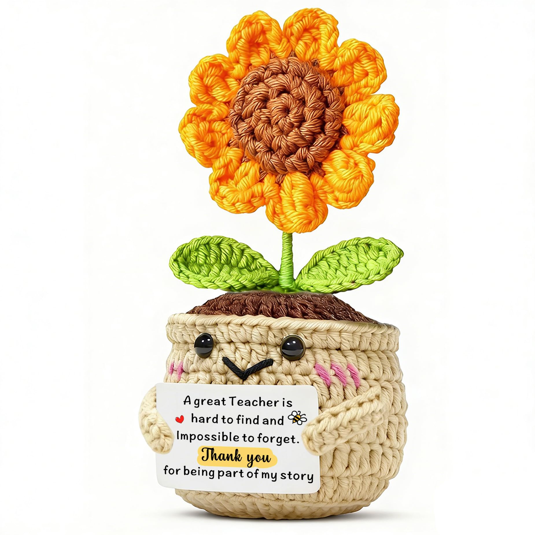 AMZQ Teacher Appreciation Gifts for Women Teachers Appreciation Week Thank You Crochet for Teachers Emotional Inspirational Positive Flowers Crochet