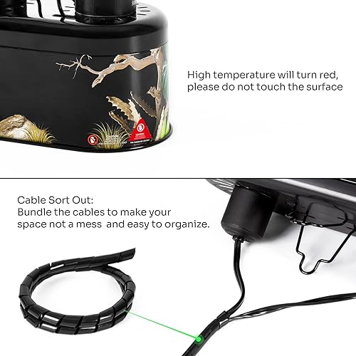 Miniatura 6 de REPTI ZOO Nano Combo Print Tropical Desert Reptile Dual Deep Dome Lámpara Luminaria para Reptiles Max 40 Watts Altura máxima de la bombilla 4