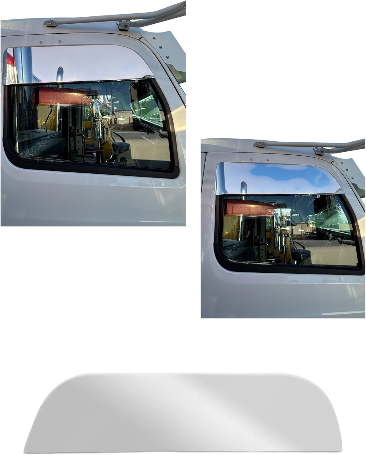 8 inch stainless steel window chops straight compatible with Peterbilt 589 and 579