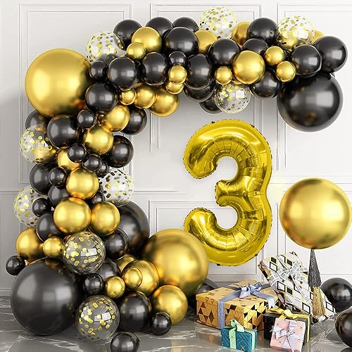 Miniatura 3 de Globo de número, globos de números de 40 pulgadas, globos dorados del número 3, globo gigante, globo de números de feliz cumpleaños, números grandes