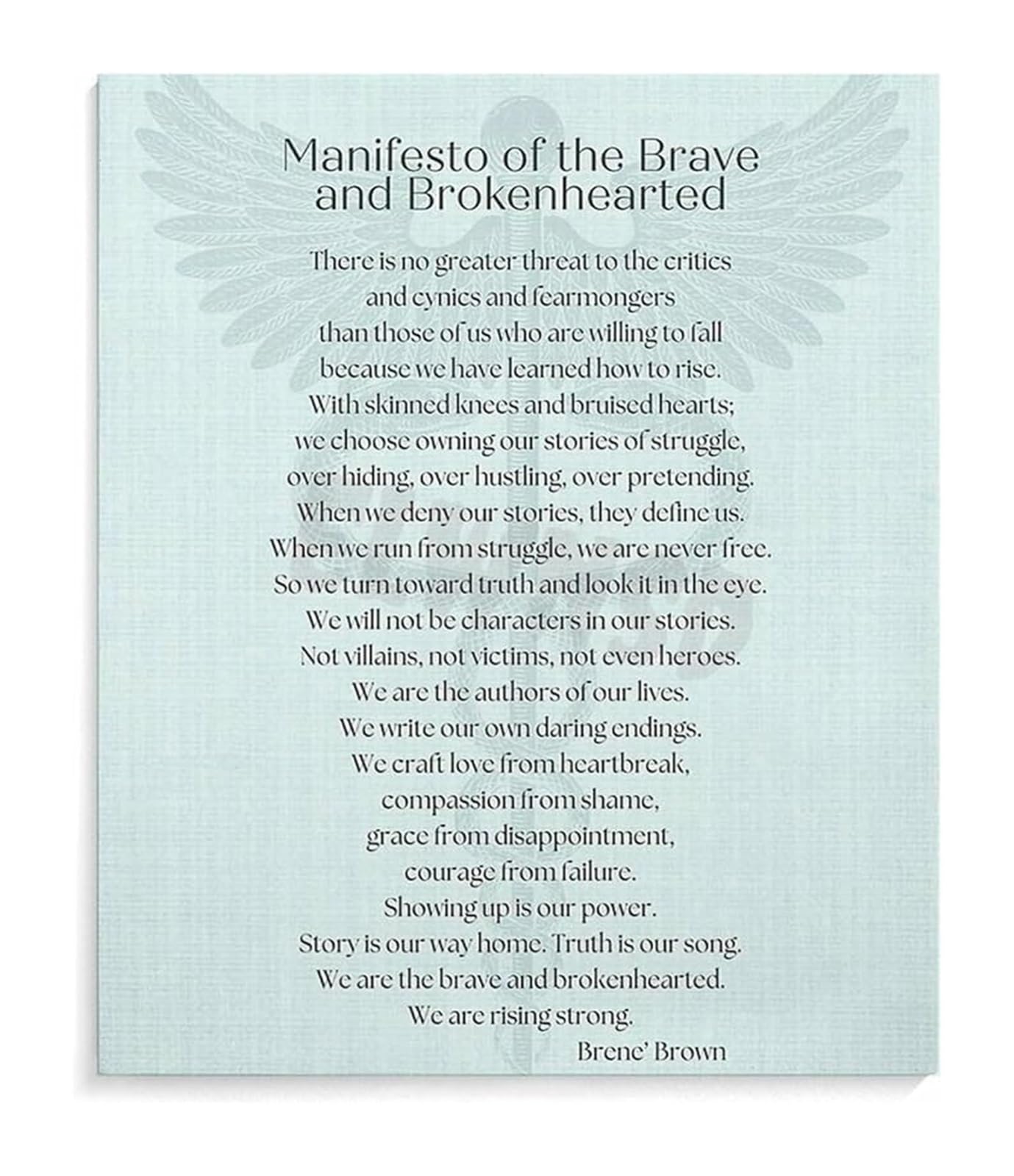MQXFCZUX Inspirational Courage Quote Canvas Wall-Art Print for Office Decor Motivational Personal Strength Poster Framed,08x12inch(20x30cm)
