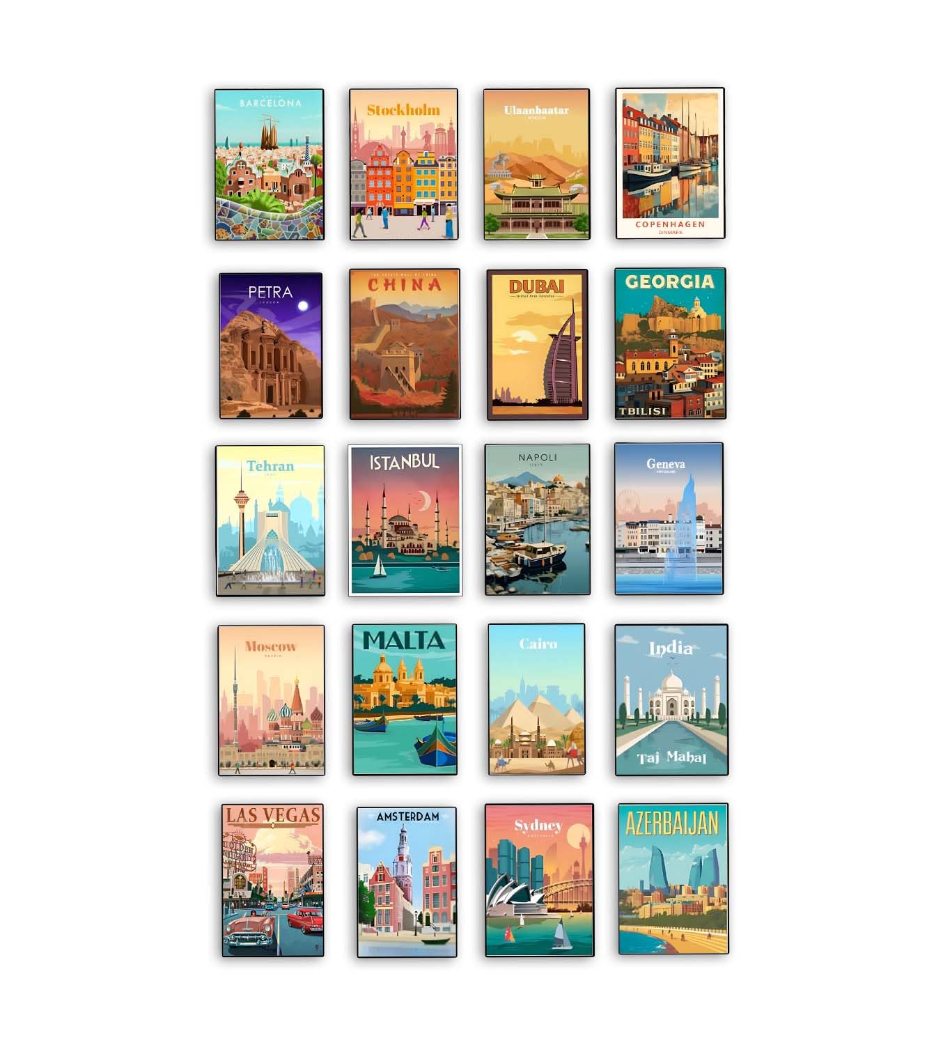 Gift Me Bazar 20 Countries Theme Fridge Magnet for Kitchen Office Travel Keepsake Decor | Travel Decor for Fridge, Locker, Almirah | Country Fridge Magnet-image-24