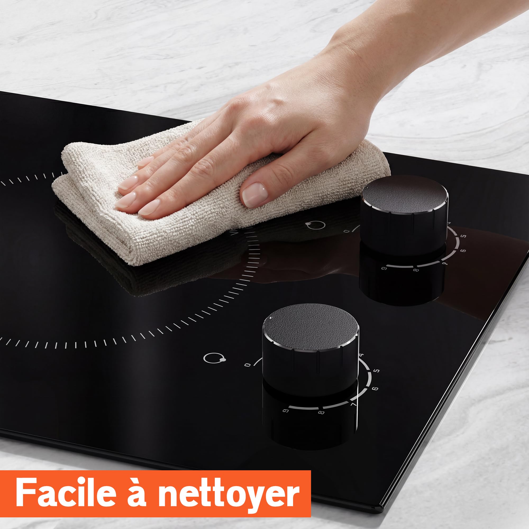 Plaque Vitrocéramique 2 Feux Encastrable 30CM, Table de Cuisson avec Minuterie et Verrouillage de Sécurité, 220V