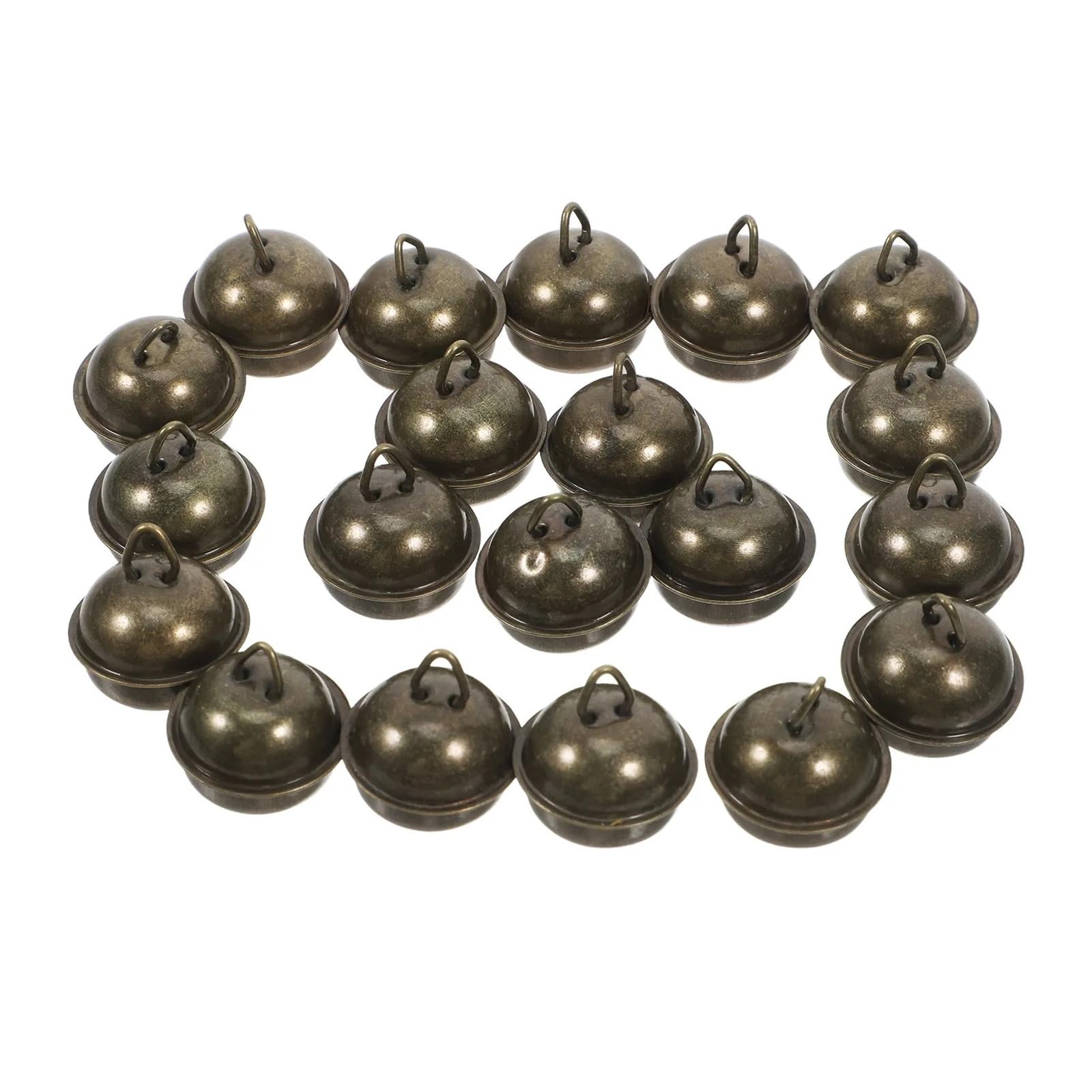 Christmas Bells 20Pcs Vintage Iron Bells Small Rustic Jingle Collars Christmas Wreaths Holiday Craft Decorations for Festival And Party Holiday Decorations