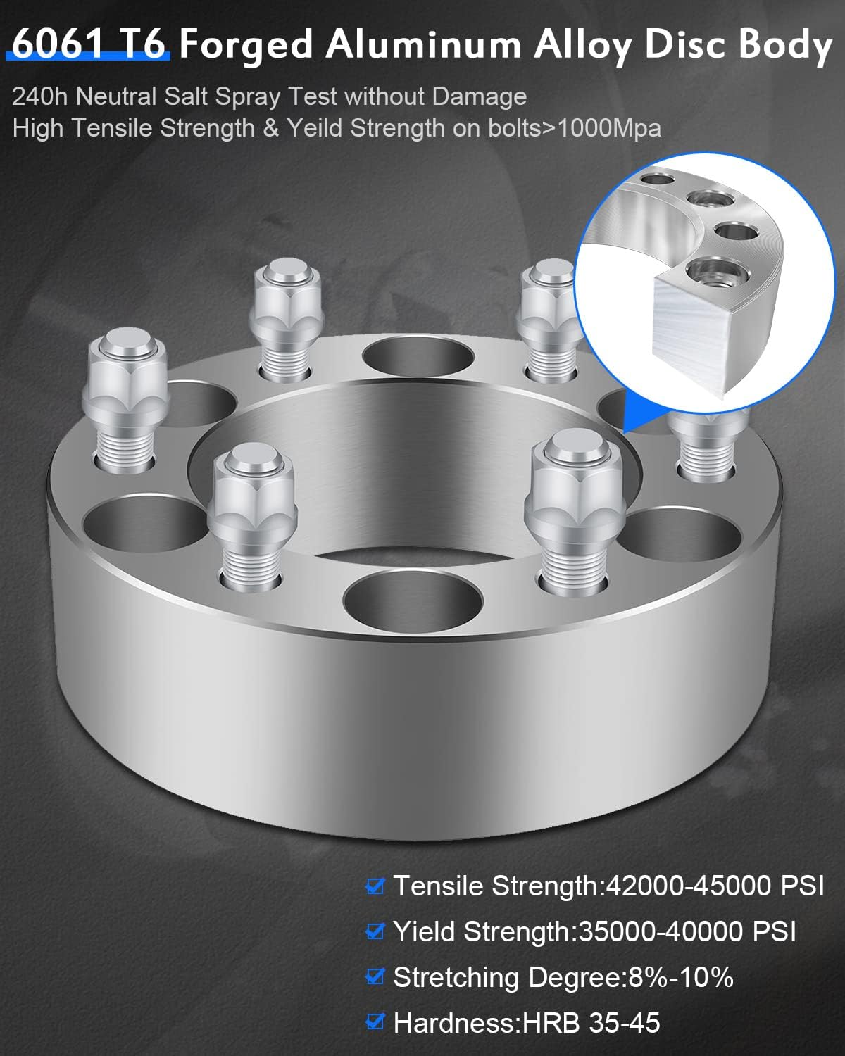 ECCPP 2 inch 6x5.5 to 6x5.5 Wheel Spacers 6x139.7mm 108mm hub 12x1.5 studs Fit for Toyota for Tundra 2000-2006| for Toyota for Tacoma 2016-2023 | for Chevrolet Colorado 2004-2014-2PCS