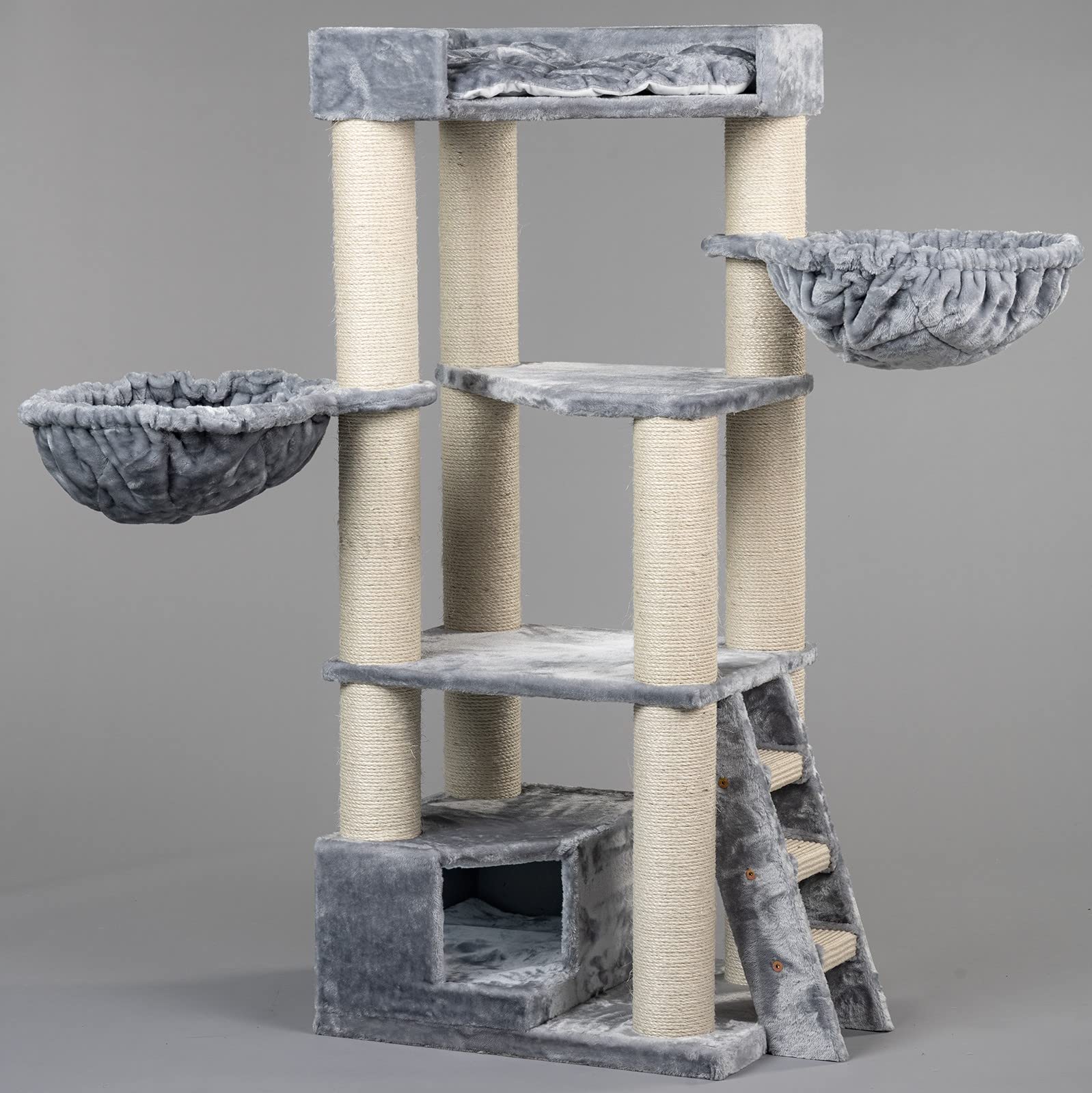 RHRQuality Cat tree for large cats Corner Coon Light Grey XXL extra big