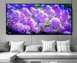 5D Diamond Painting Lila púrpura,Grande Diamond Painting Kit Completo DIY Diamond Art Kit para Adultos Niños,Rhinestones Bordado Punto de Cruz Cuadros Hogar Decor Round Drill,50x110cm