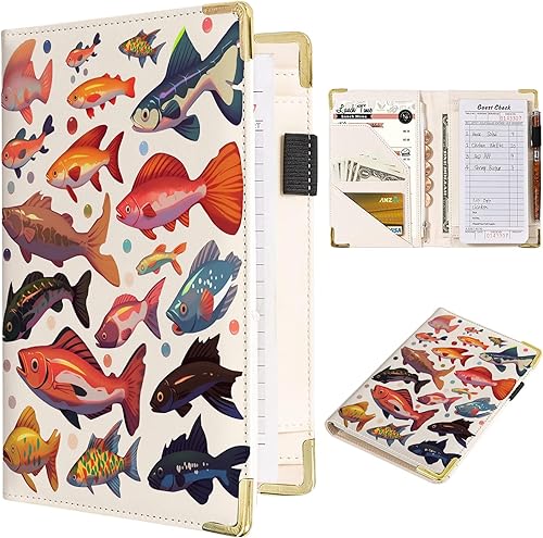 Libro de camarero de colección de peces bajo el agua, vida marina, libros de camarero de gran volumen para camarero Goldfish Libro de camarera de