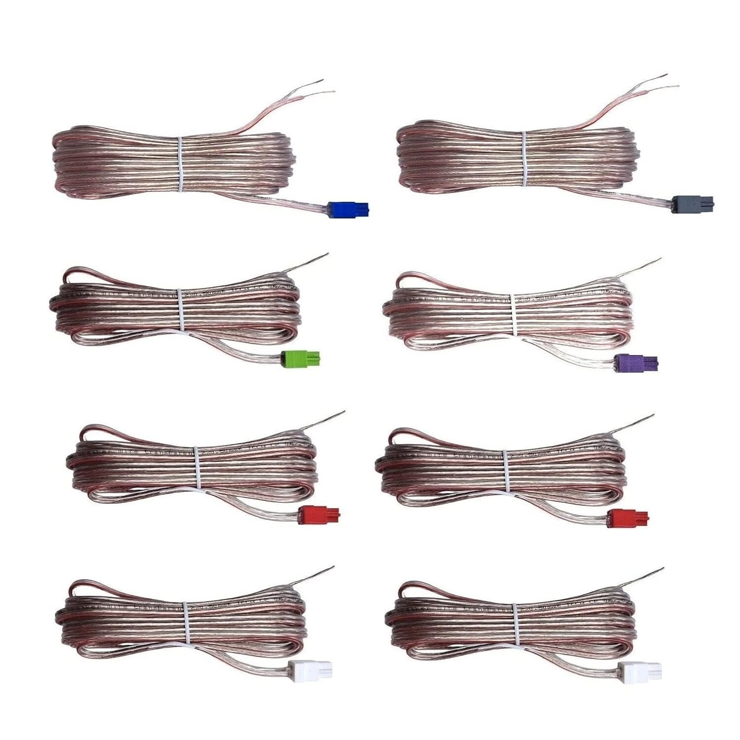 8X Pieces Speaker Cables Sound Wires Cords Red Gray Compatible with Samsung Home Cinema Theater System