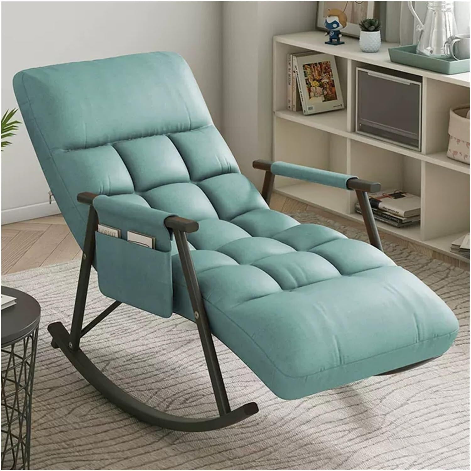 FZZIBQYR Living Room Leisure Rocking Chair,Rocker Recliner Chair Lounge Chair Modern Armchair Lounge Comfy Side Chair With High Backrest(Blue)