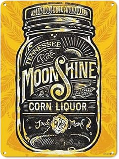 New Retro Metal Tin SignVintage Tennesee Moonshine Liquor SignHome Club Bar Decorative Metal tin Sign (Aluminum) 12 x 8 inches