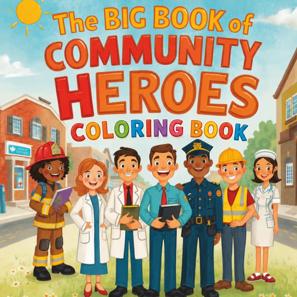 The Big Book of Community Heroes Coloring Book: Fun Community Helpers Coloring Pages with Jobs, Tools, Vehicles, and Kindness Lessons for Everyone