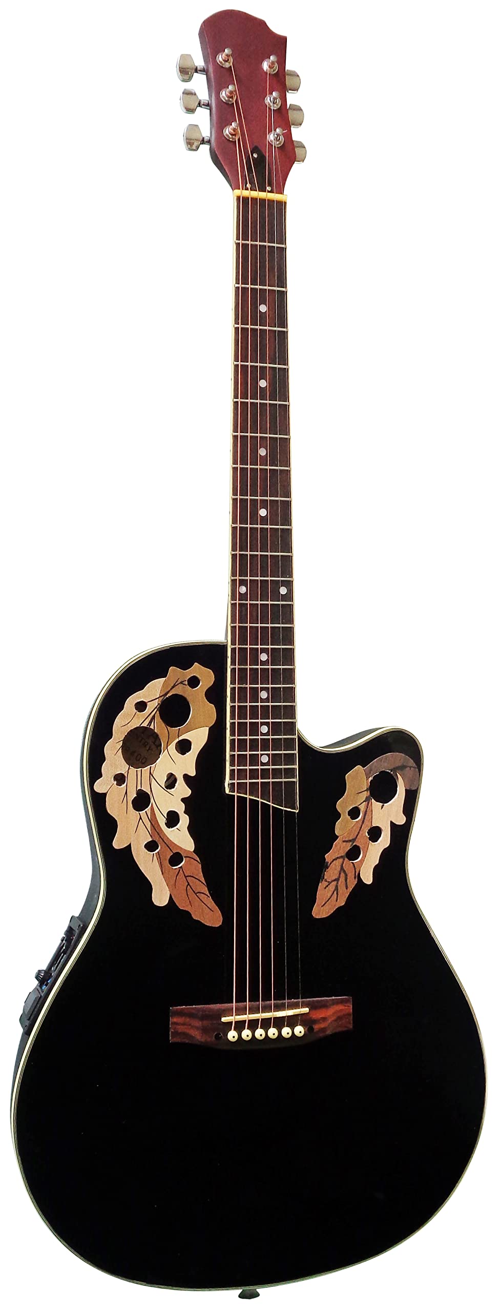 Chitarra Acustica Roundback EQ Elettro 4/4 Nero - Ottica Rosetta Cavo