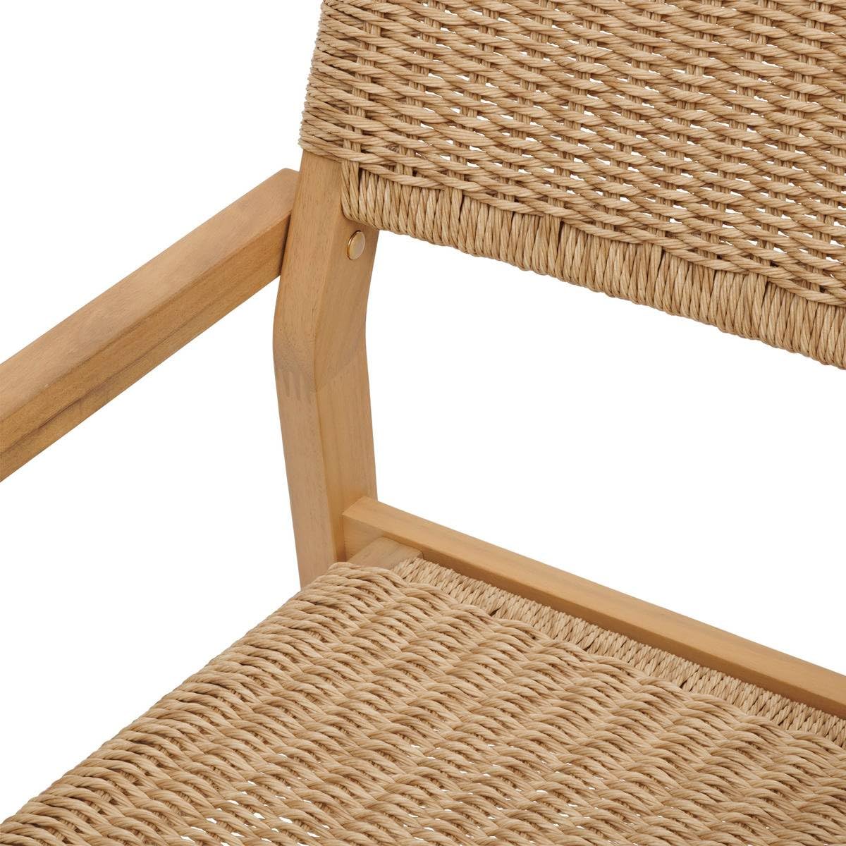 Hespéride - Juego de 2 sillones apilables Temeira Acacia Beige, de Resina sintética trenzada, fáciles de guardar, para jardín, terraza y balcón