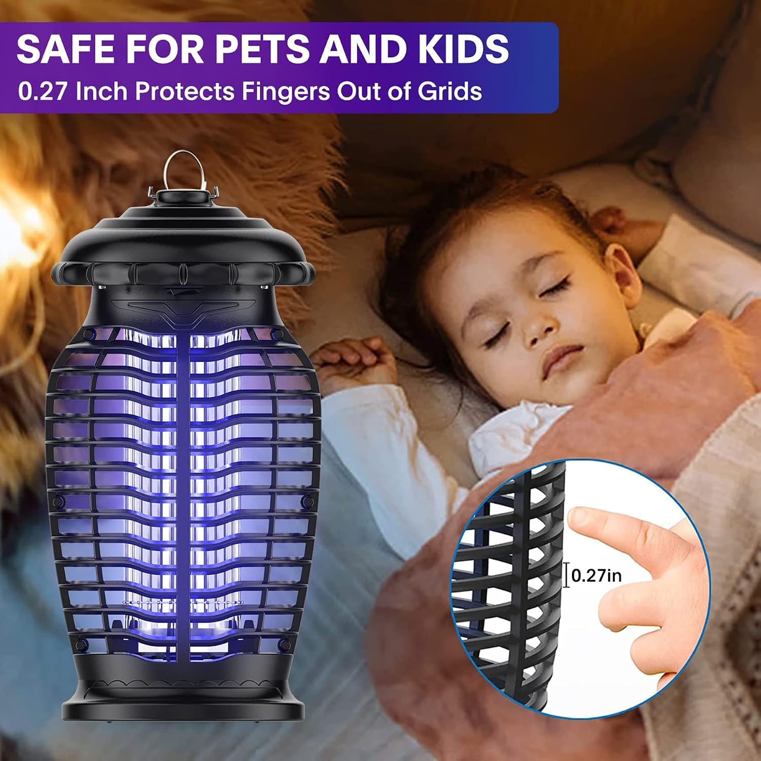 Bug Zapper Electronic Mosquito Zapper,Pest Trap for Fly Zapper Gnat Moth,Insect Killer for Home Garden