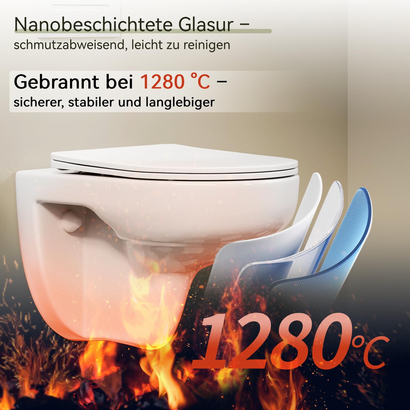 HOROW Wand WC Spülrandlos mit 04L Unterputz Spülkasten und Drückerplatte | Vorwandelement WC Set Komplett, Hänge WC Weiß mit Nanokeramik, Doppelspülung Wassertank, Kraftvolle und Geräuscharme Spülung