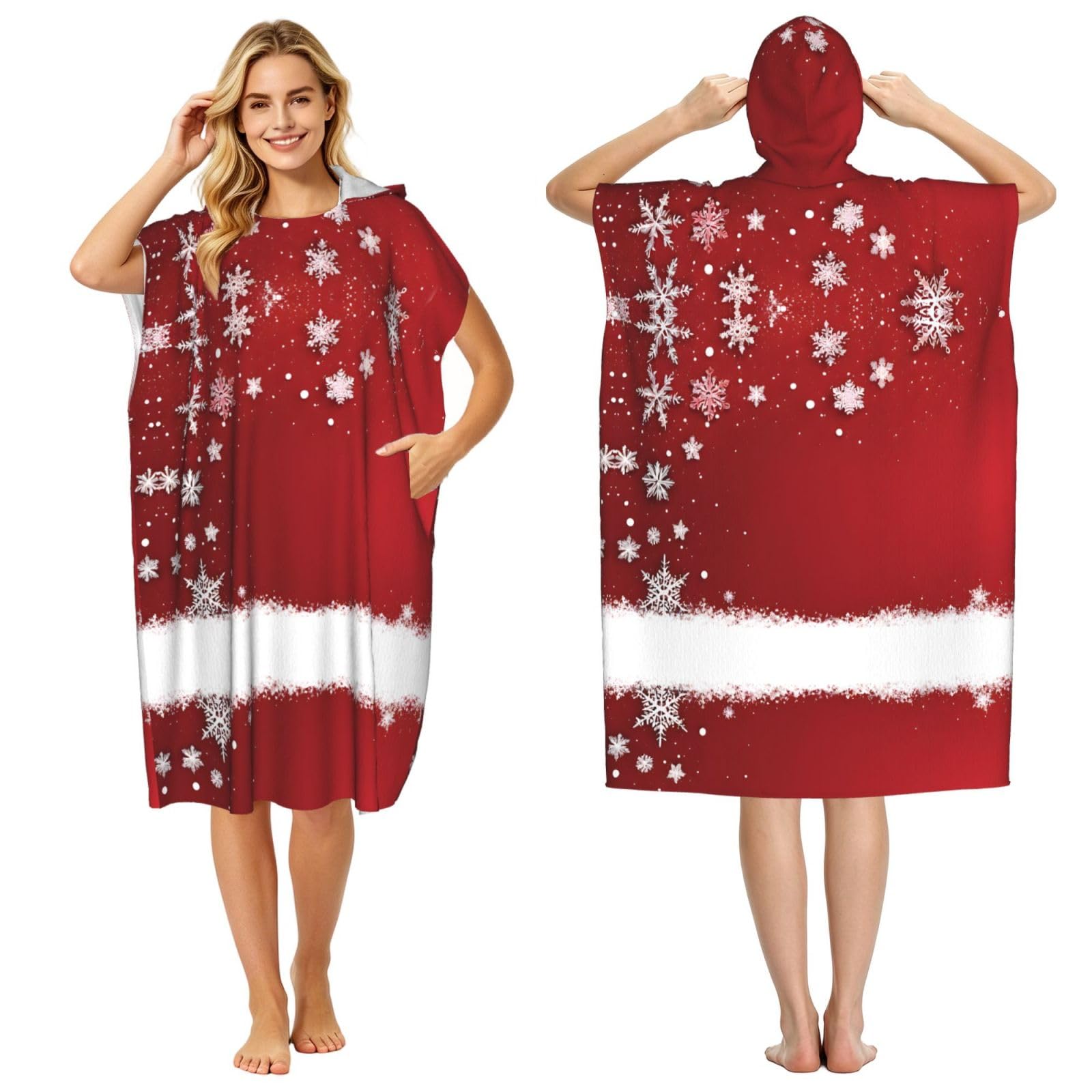 Poncho à capuche de Noël en microfibre, le cadeau surf adulte idéal