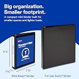 Avery® Standard View Mini Binders, 1" Round Rings, 4 White Binders – view 2