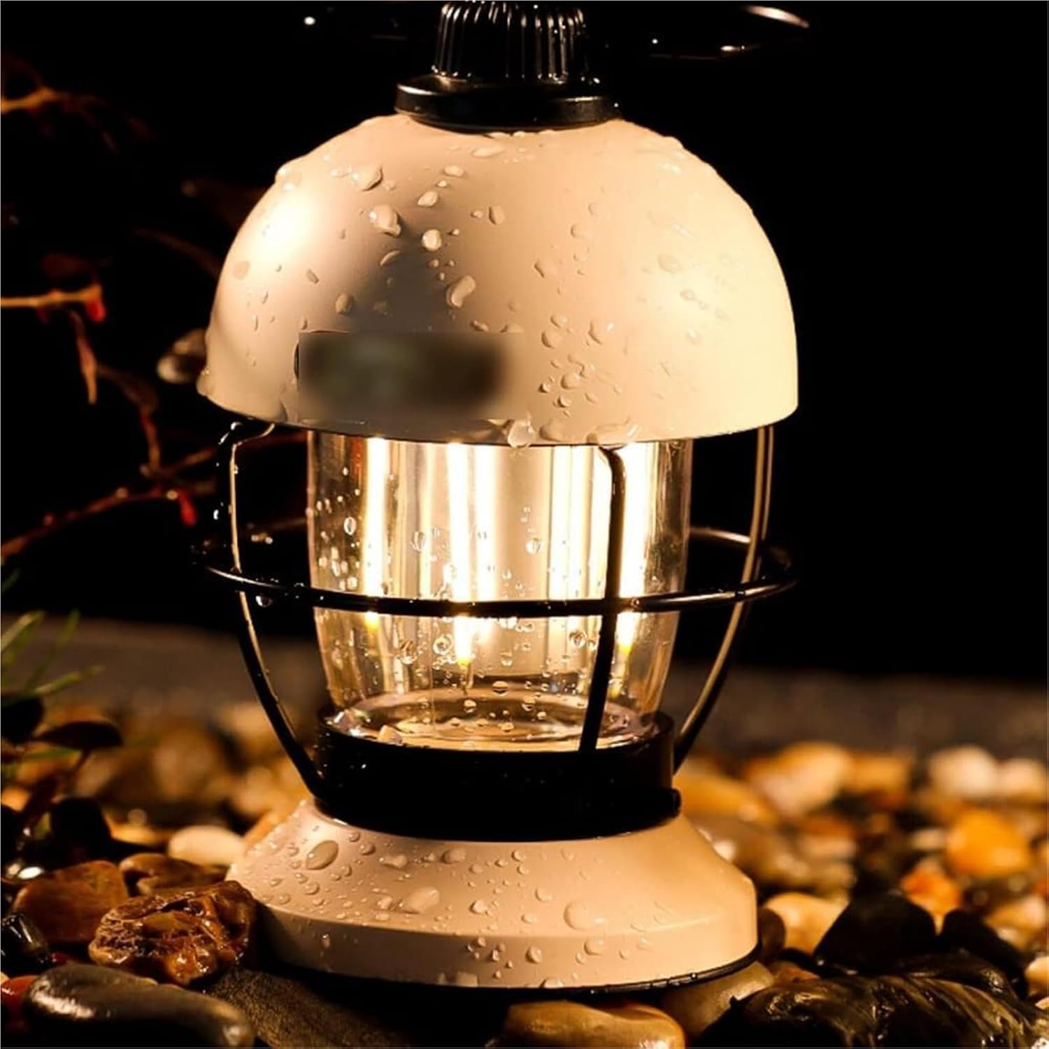Latarnia kempingowa z możliwością ładowania USB, jasna wisząca lampa namiotowa LED z 4 trybami, przenośne kompaktowe oświetlenie zewnętrzne na kemping, piesze wycieczki, nagłe wypadki, powerbank biały