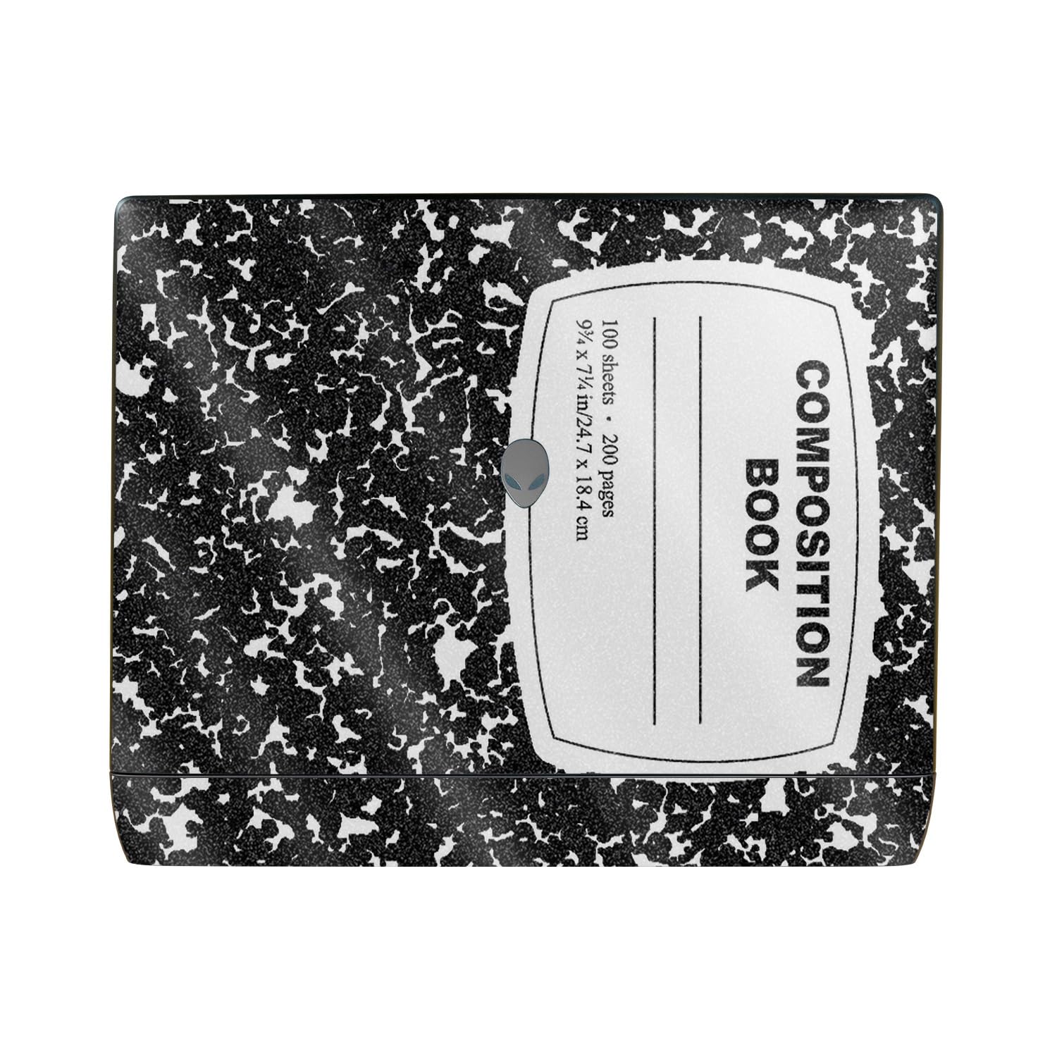 Glossy Glitter Laptop Skin Compatible with Alienware 16 Area-51 (2025) Top Cover Only - Composition Book - Premium 3M Vinyl Protective Wrap Decal Cover - Easy to Apply | MightySkins