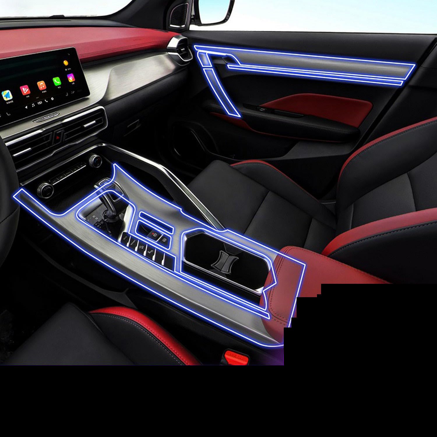 Console Centrale De Voiture – Console Centrale, Console De Voiture Innovante | Protection D'accoudoir Facile à Installer, Tapis De Console Centrale En Cuir Confortable Pour Voiture, Camion