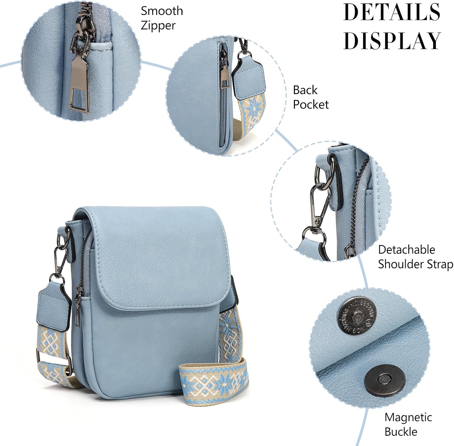 DIUY Small Crossbody Bag for Women Cell Phone Bag Cross Body Wallet Purses Mini Shoulder Handbag Purse with Card Slots - Image 6