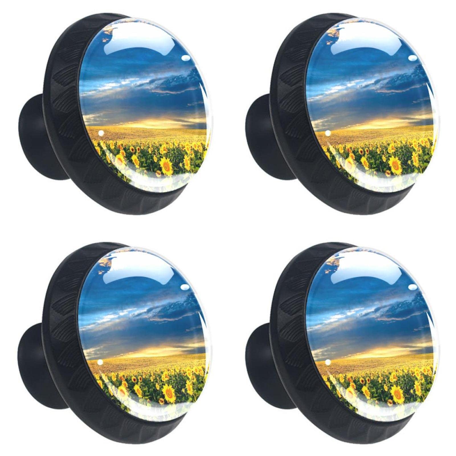 Bouton de meuble tournesol en verre pour créer une ambiance champêtre chez soi