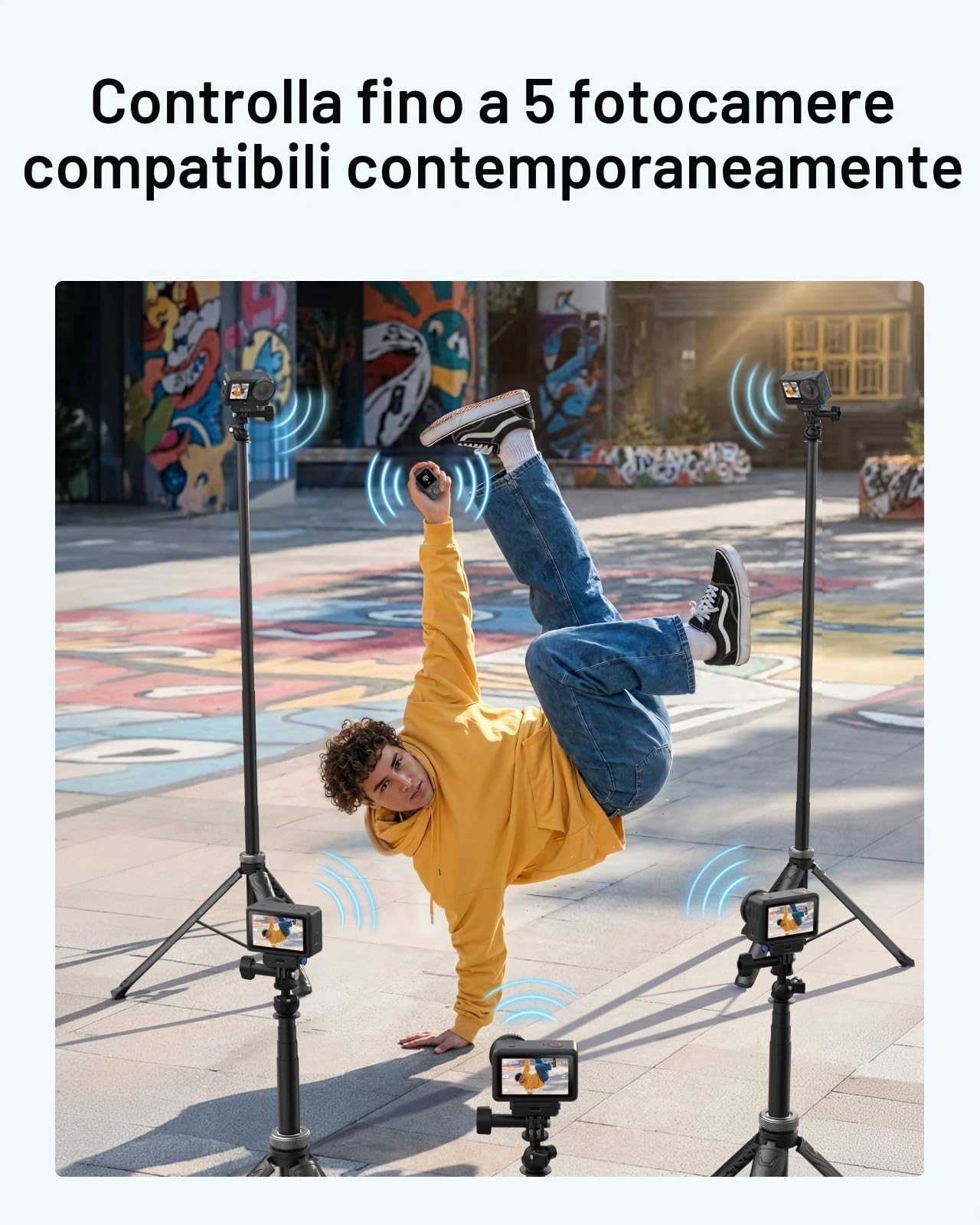 TELESIN Telecomando Bluetooth T13 per DJI Osmo Action 6/5 Pro/4 e Osmo 360, telecomando wireless per fotocamera HD a colori, 60 m di distanza, impermeabile, batteria 8H, controllo time-lapse video