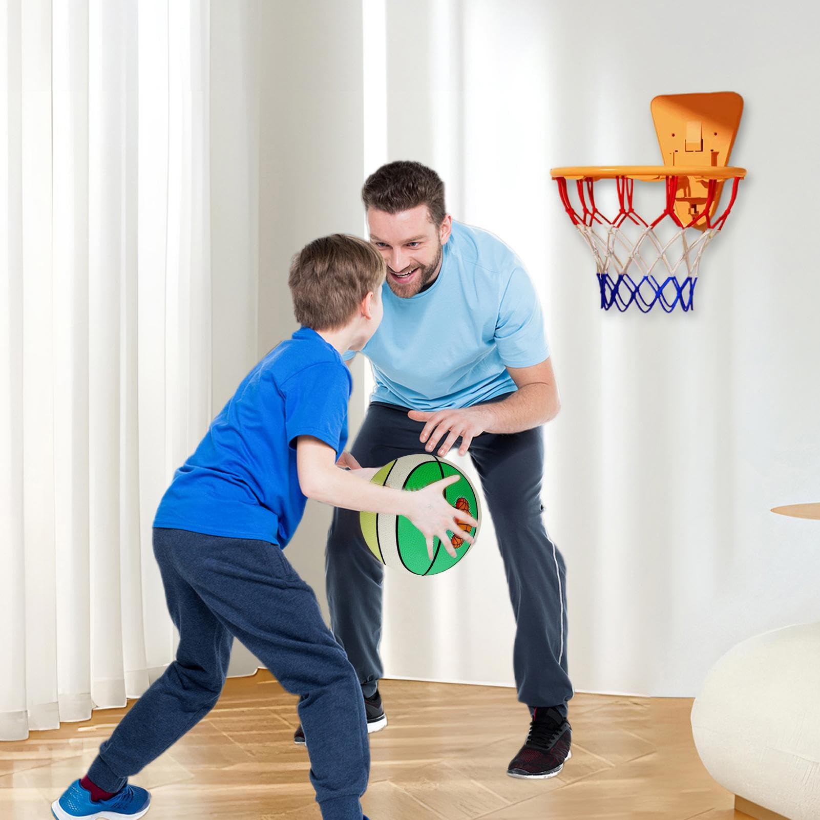 Generico Palla Basket Silenziosa - Palla Morbida Per Interni,Giocattolo in Schiuma con Assorbimento Urto 3-12 Anni Palla Spugna per Allenamento Bambini Parquet Moquette Pavimenti Casa