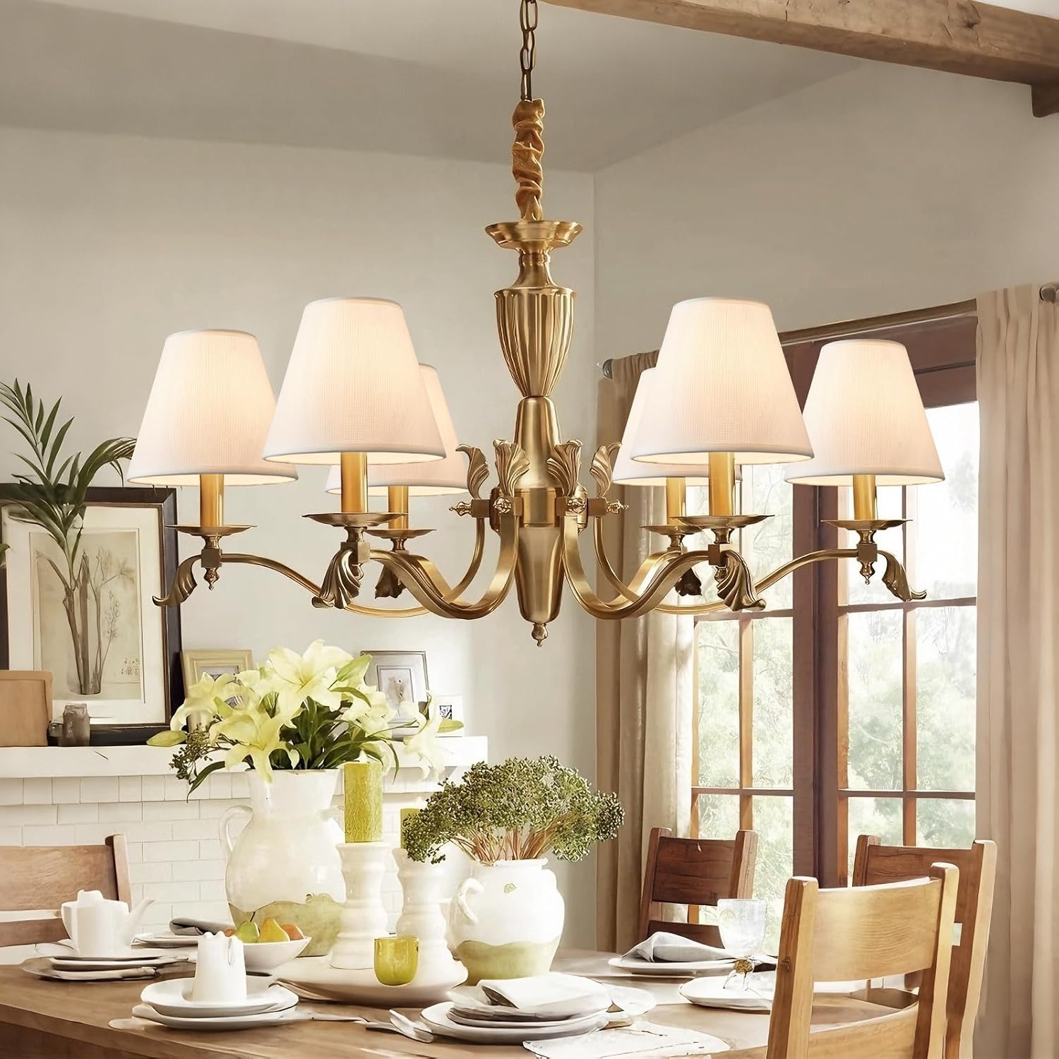 Small Lamp Shades Set of 6, Clip-on Fitter Lamp Shades, 3" x 6" x 5", Small Lamp Shade for Chandelier Lamp Replacement,Suitable for a variety of scenes such as living room, bedroom, dining room.