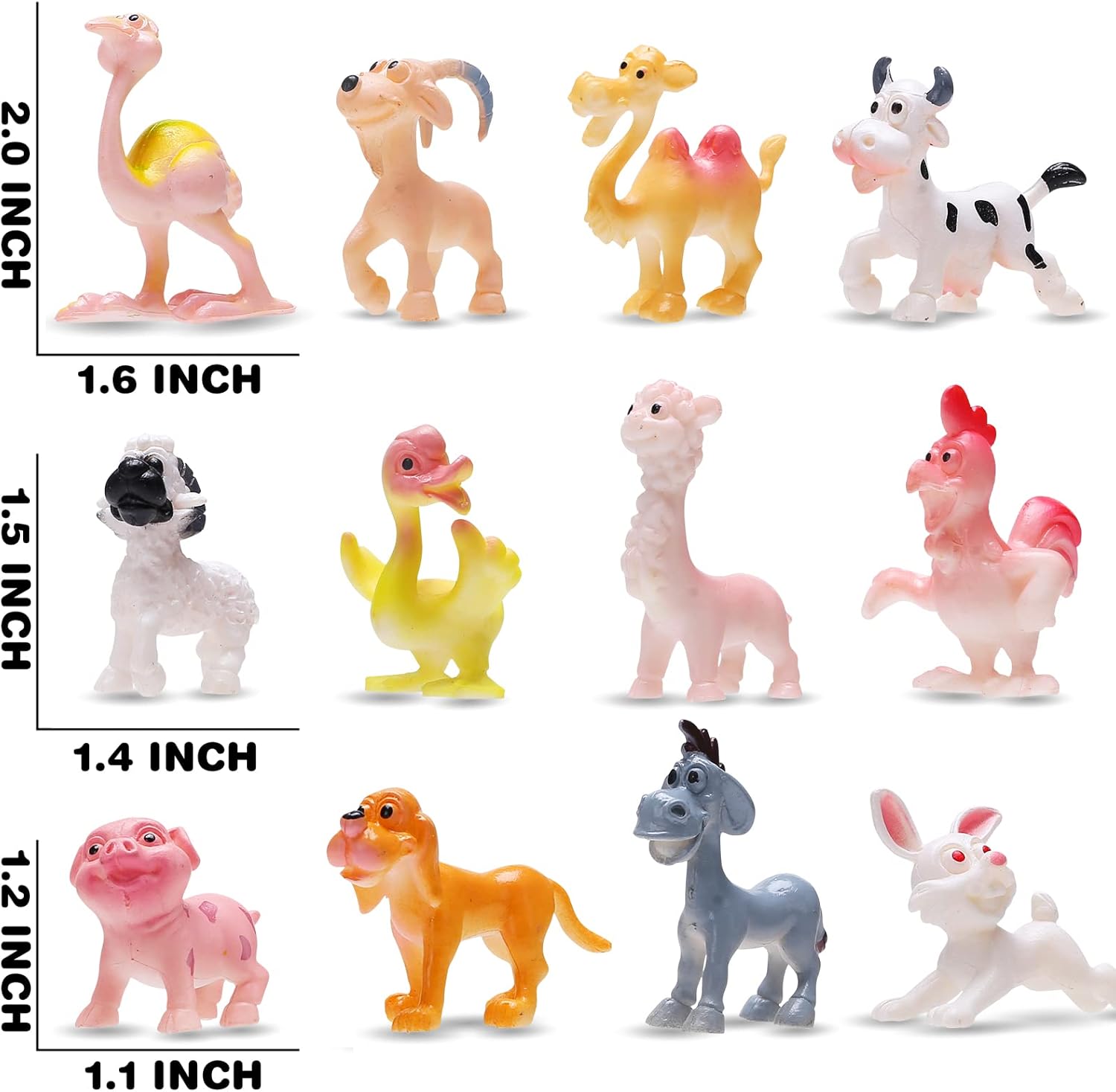 MAPIXO 24pcs Prefilled Easter Egg with Mini Animal Toy Inside, for Easter Egg Hunt, Easter Basket Filler, Filled Egg Bulk, Goody Bag Stuffers Filling Treats Party Favor Supplies for Kid